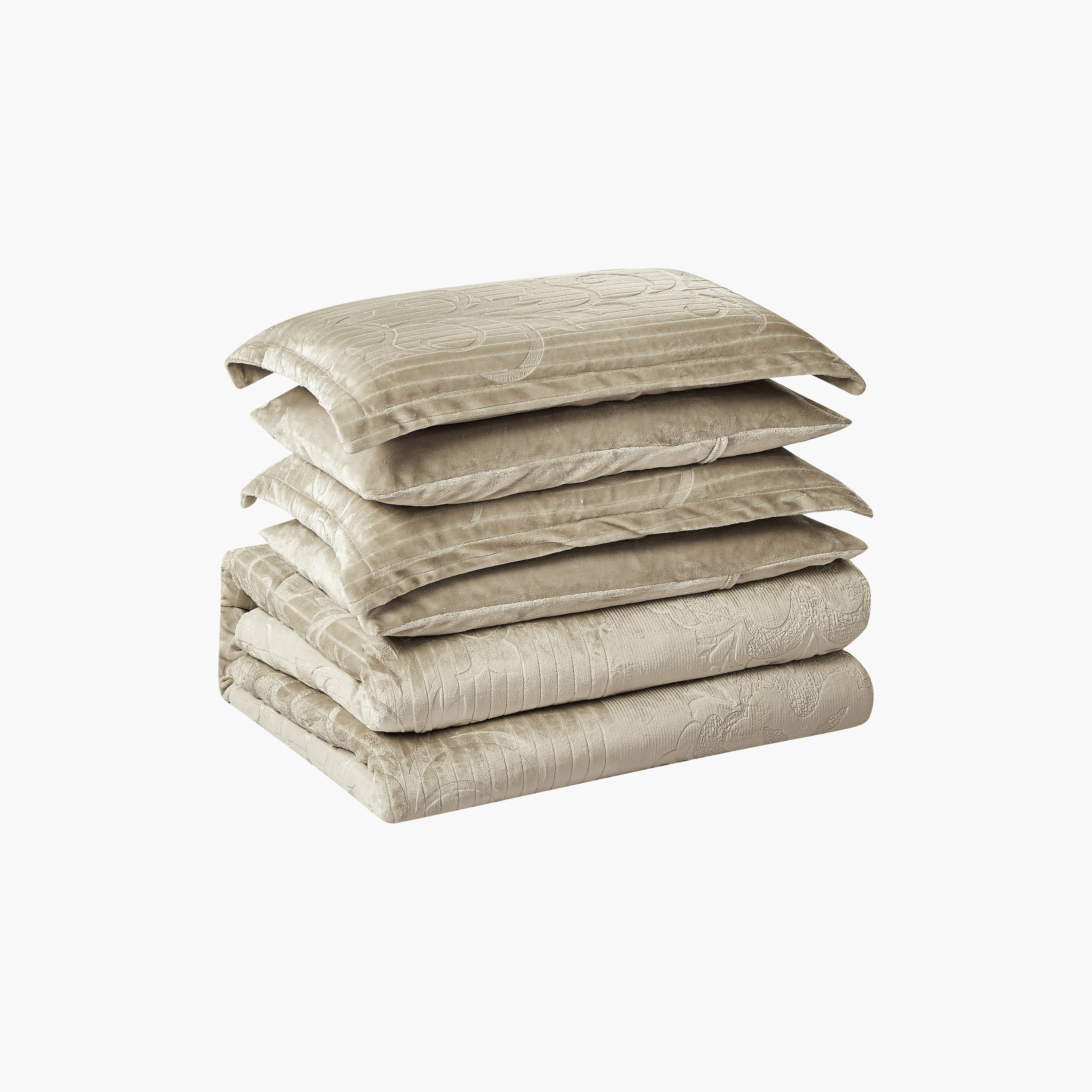 طقم لحاف مخملي فاخر من الفلانيل المنقوش بنمط خطوط شتوية من لايف ستايل - 260 × 240 سم-household-bedding-comfortersandbedspreads-comforters-image-15
