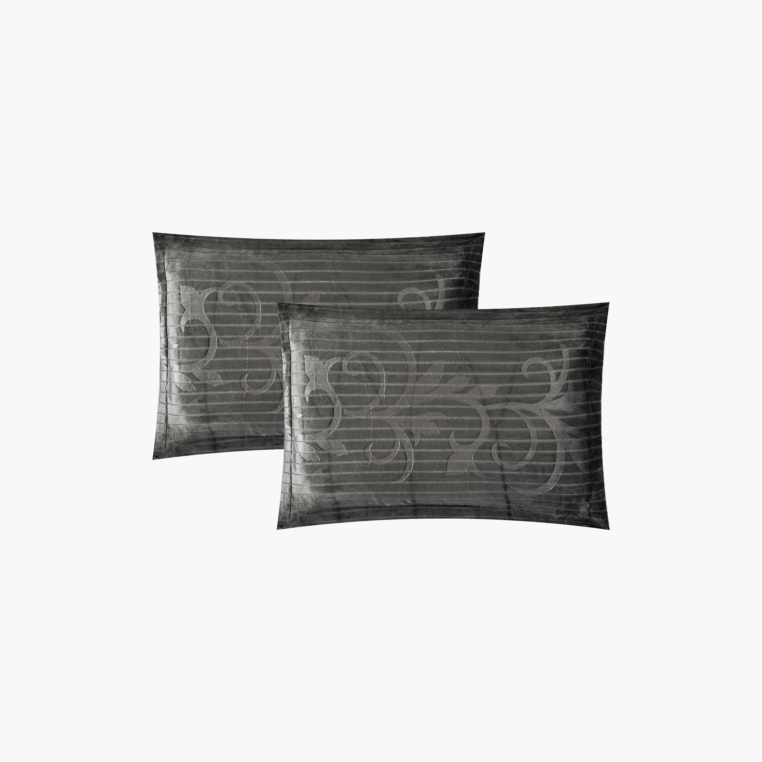 طقم لحاف مخملي فاخر من الفلانيل المنقوش بنمط خطوط شتوية من لايف ستايل - 260 × 240 سم-household-bedding-comfortersandbedspreads-comforters-image-44
