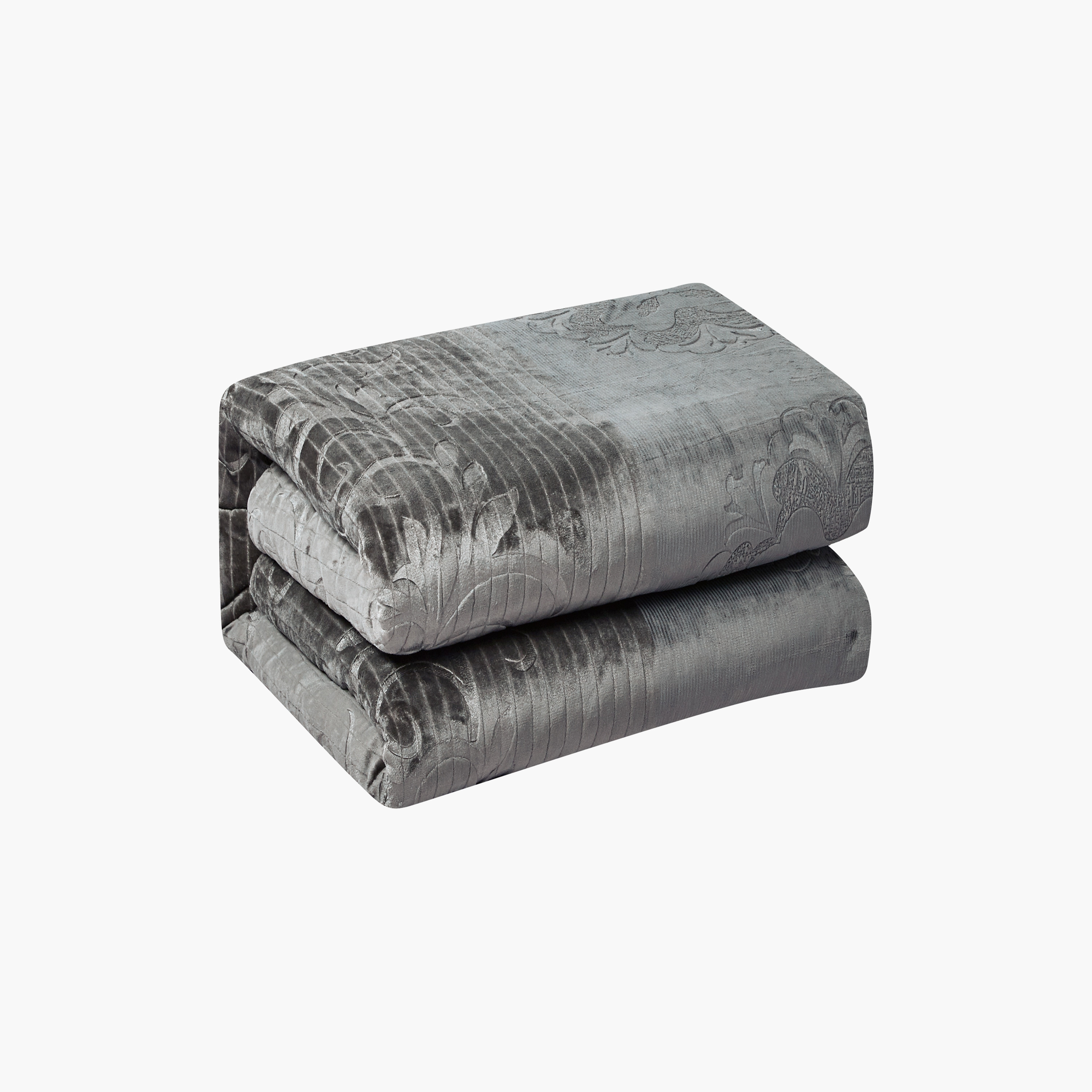 طقم لحاف مخملي فاخر من الفلانيل المنقوش بنمط خطوط شتوية من لايف ستايل - 260 × 240 سم-household-bedding-comfortersandbedspreads-comforters-image-46