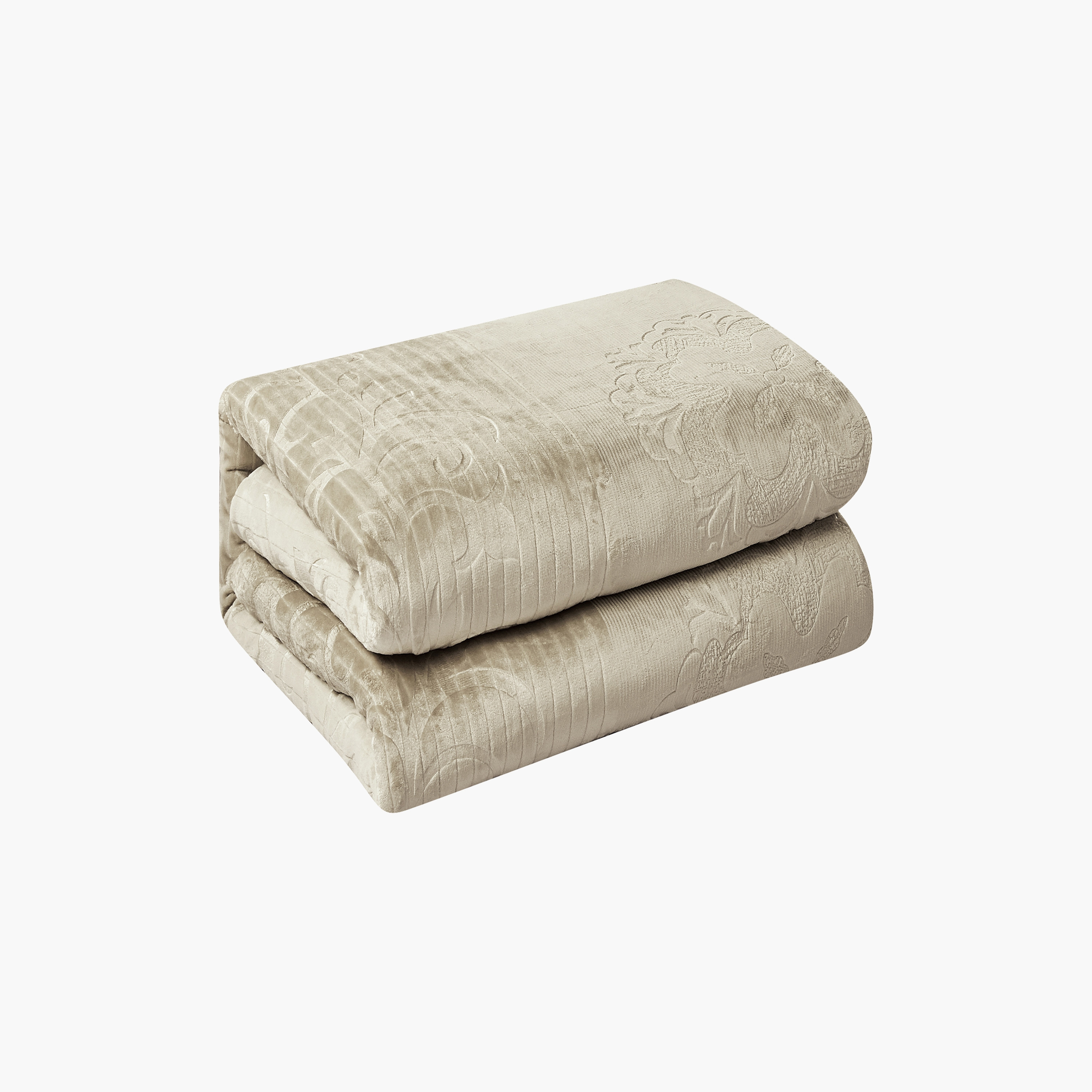 طقم لحاف مخملي فاخر من الفلانيل المنقوش بنمط خطوط شتوية من لايف ستايل - 170 × 240 سم-household-bedding-comfortersandbedspreads-comforters-image-14