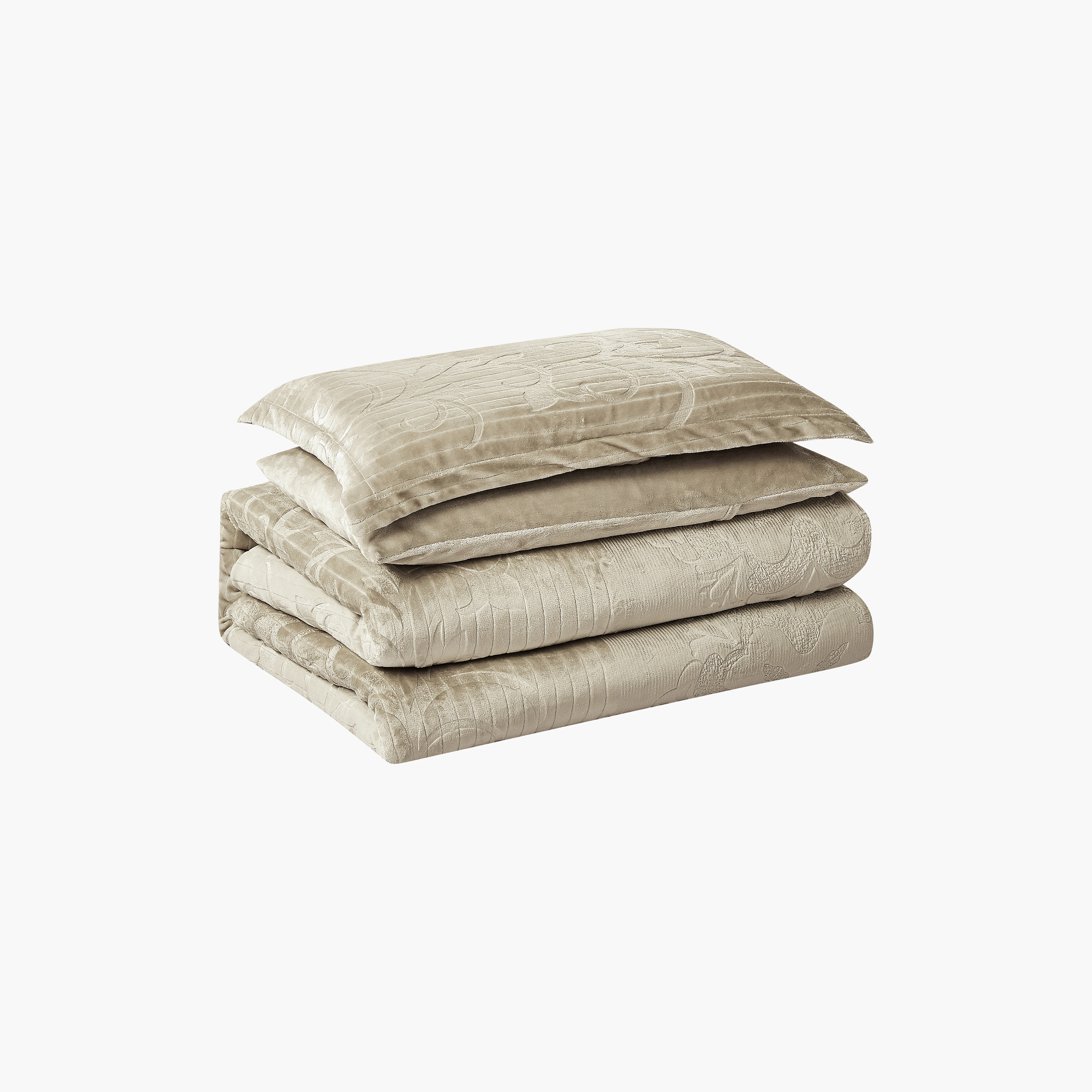 طقم لحاف مخملي فاخر من الفلانيل المنقوش بنمط خطوط شتوية من لايف ستايل - 170 × 240 سم-household-bedding-comfortersandbedspreads-comforters-image-15
