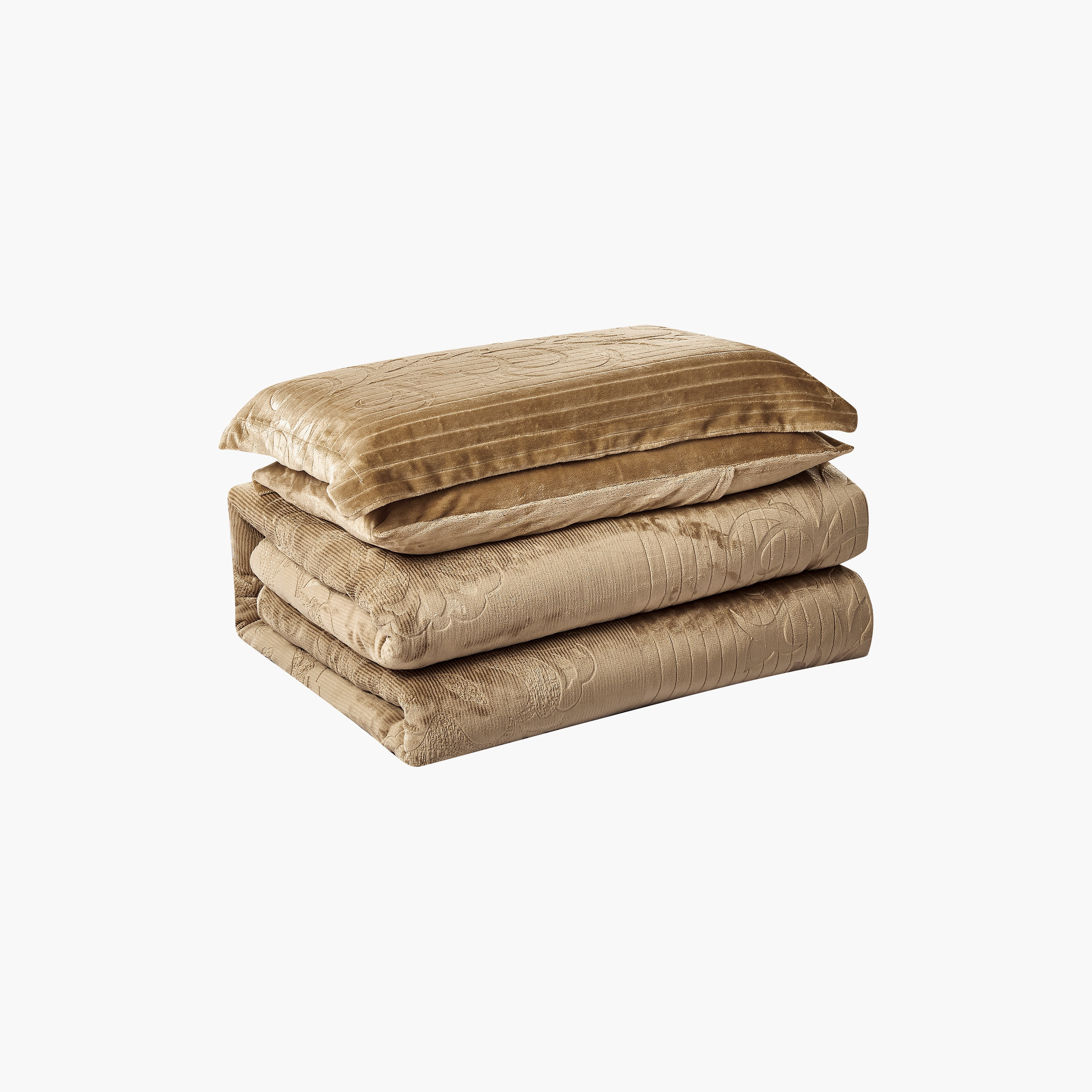 طقم لحاف مخملي فاخر من الفلانيل المنقوش بنمط خطوط شتوية من لايف ستايل - 170 × 240 سم-household-bedding-comfortersandbedspreads-comforters-image-23