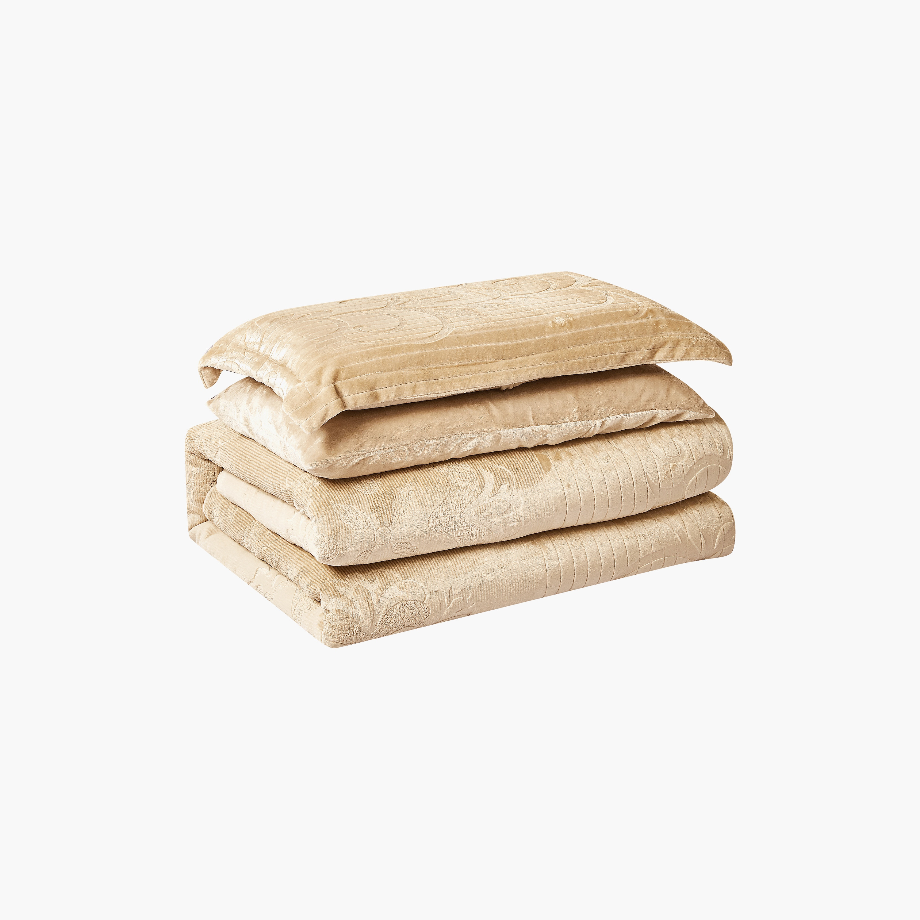 طقم لحاف مخملي فاخر من الفلانيل المنقوش بنمط خطوط شتوية من لايف ستايل - 170 × 240 سم-household-bedding-comfortersandbedspreads-comforters-image-31