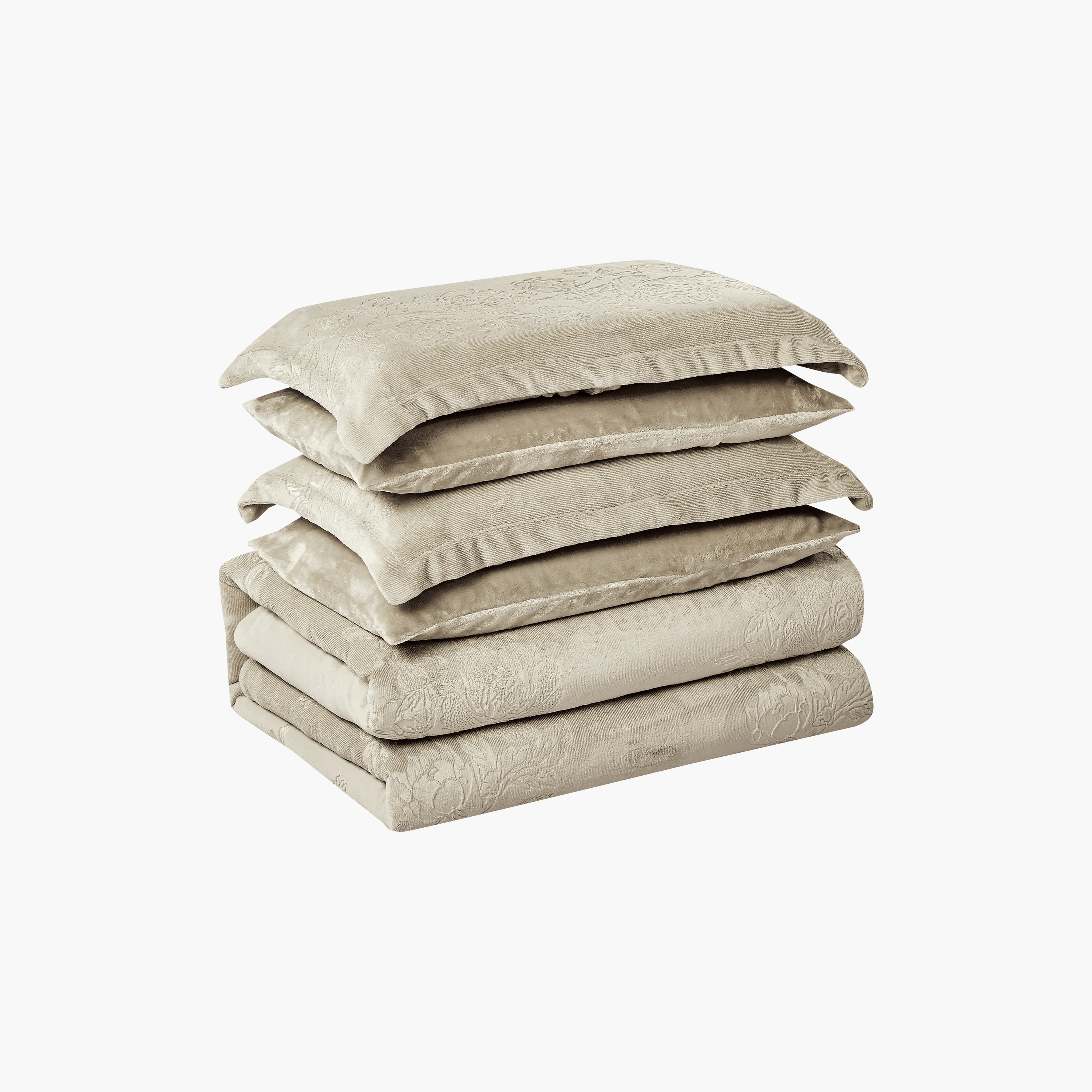 طقم لحاف مخملي فاخر من الفلانيل المنقوش بنمط خطوط شتوية من لايف ستايل - 260 × 240 سم-household-bedding-comfortersandbedspreads-comforters-image-63