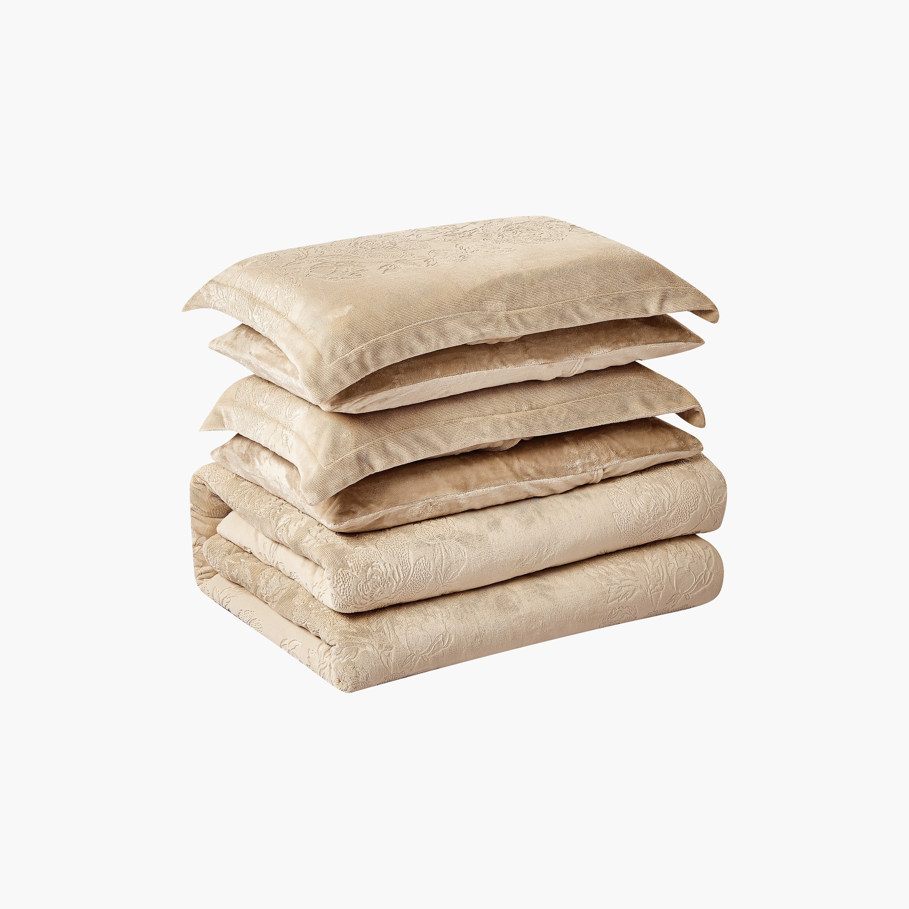 طقم لحاف مخملي فاخر من الفلانيل المنقوش بنمط خطوط شتوية من لايف ستايل - 260 × 240 سم-household-bedding-comfortersandbedspreads-comforters-image-79