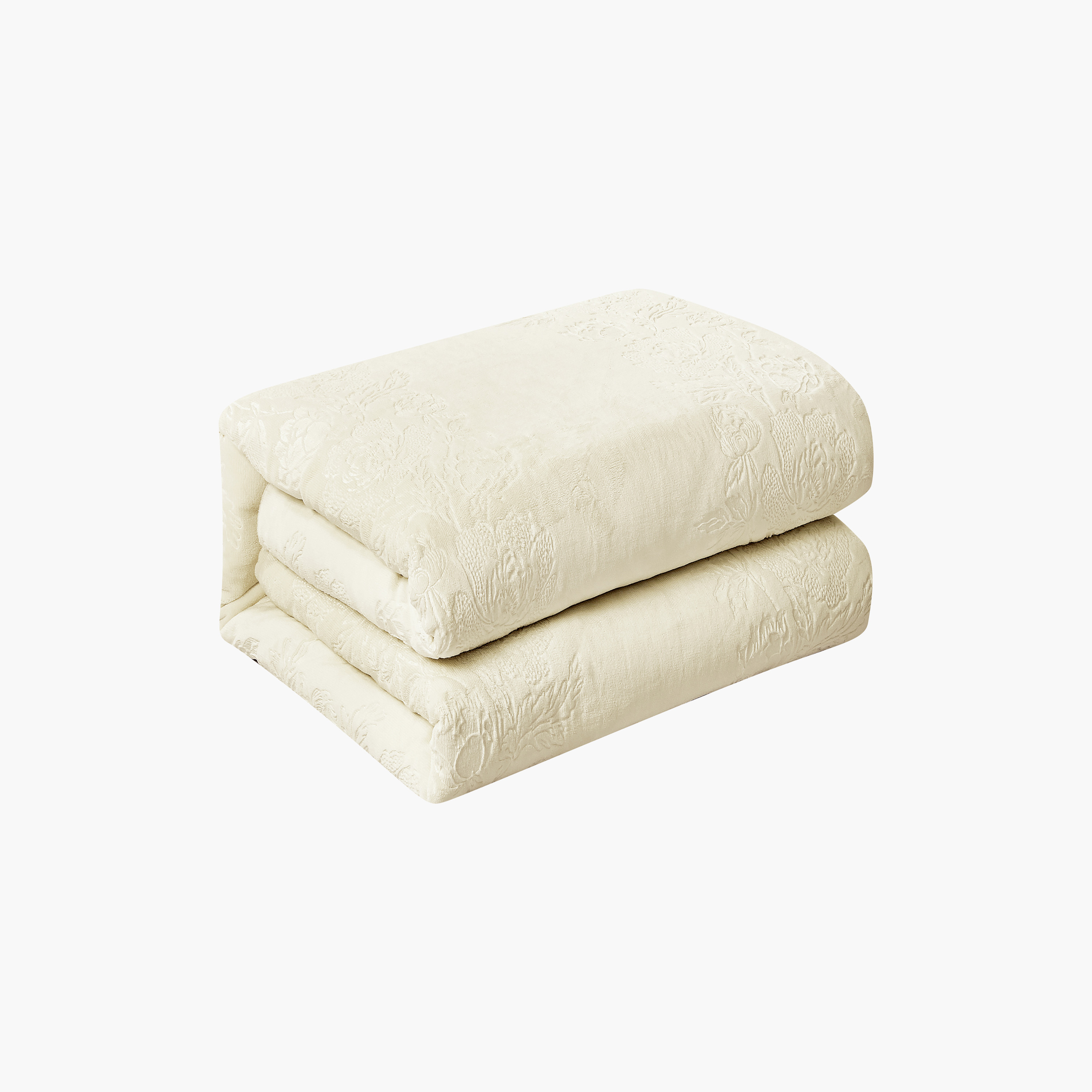 Unique Home Winter Stripe Embossed Flannel Plush Velvet Comforter Set - 260x240 cm-household-bedding-comfortersandbedspreads-comforters-image-6