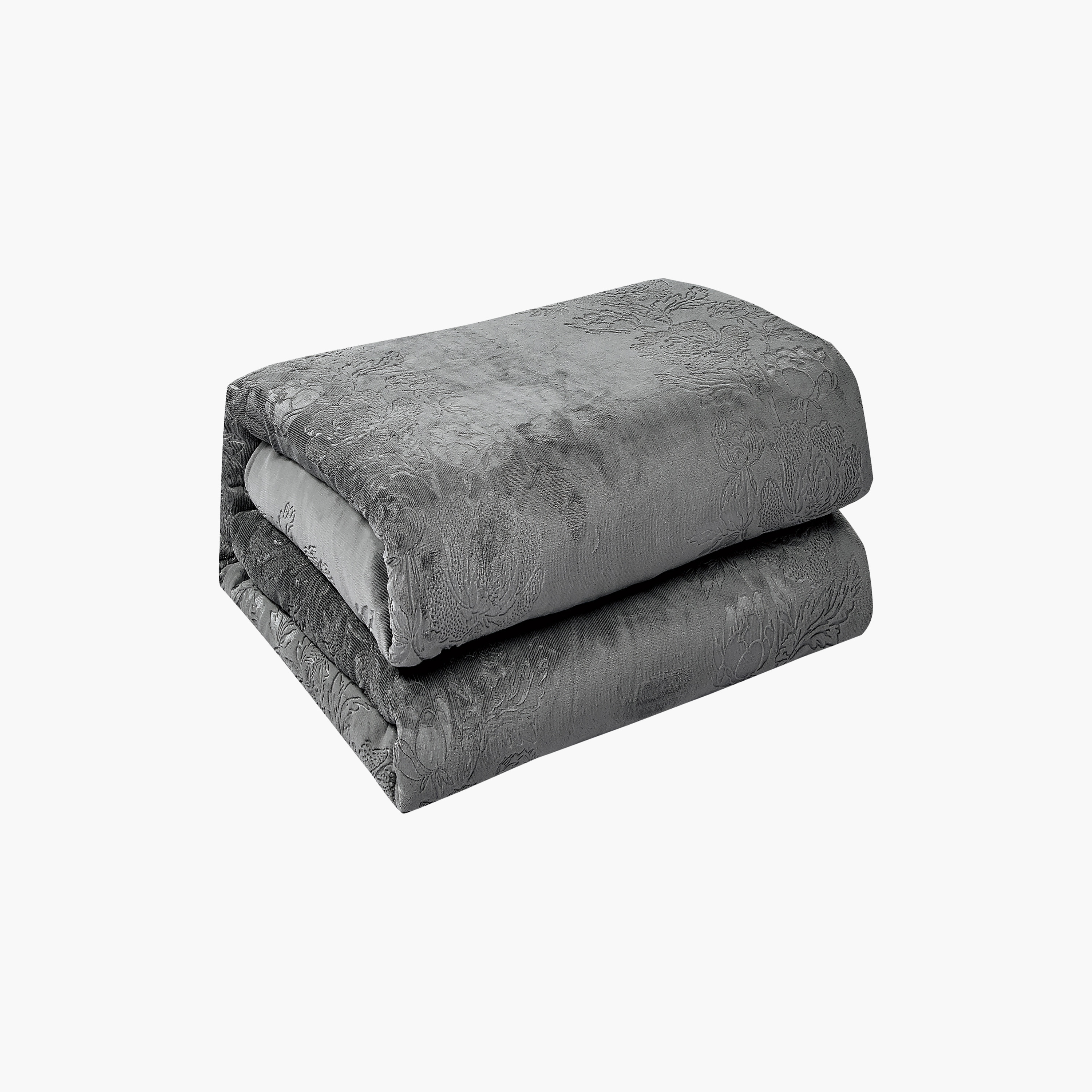 طقم لحاف مخملي فاخر من الفلانيل المنقوش بنمط خطوط شتوية من لايف ستايل - 260 × 240 سم-household-bedding-comfortersandbedspreads-comforters-image-94