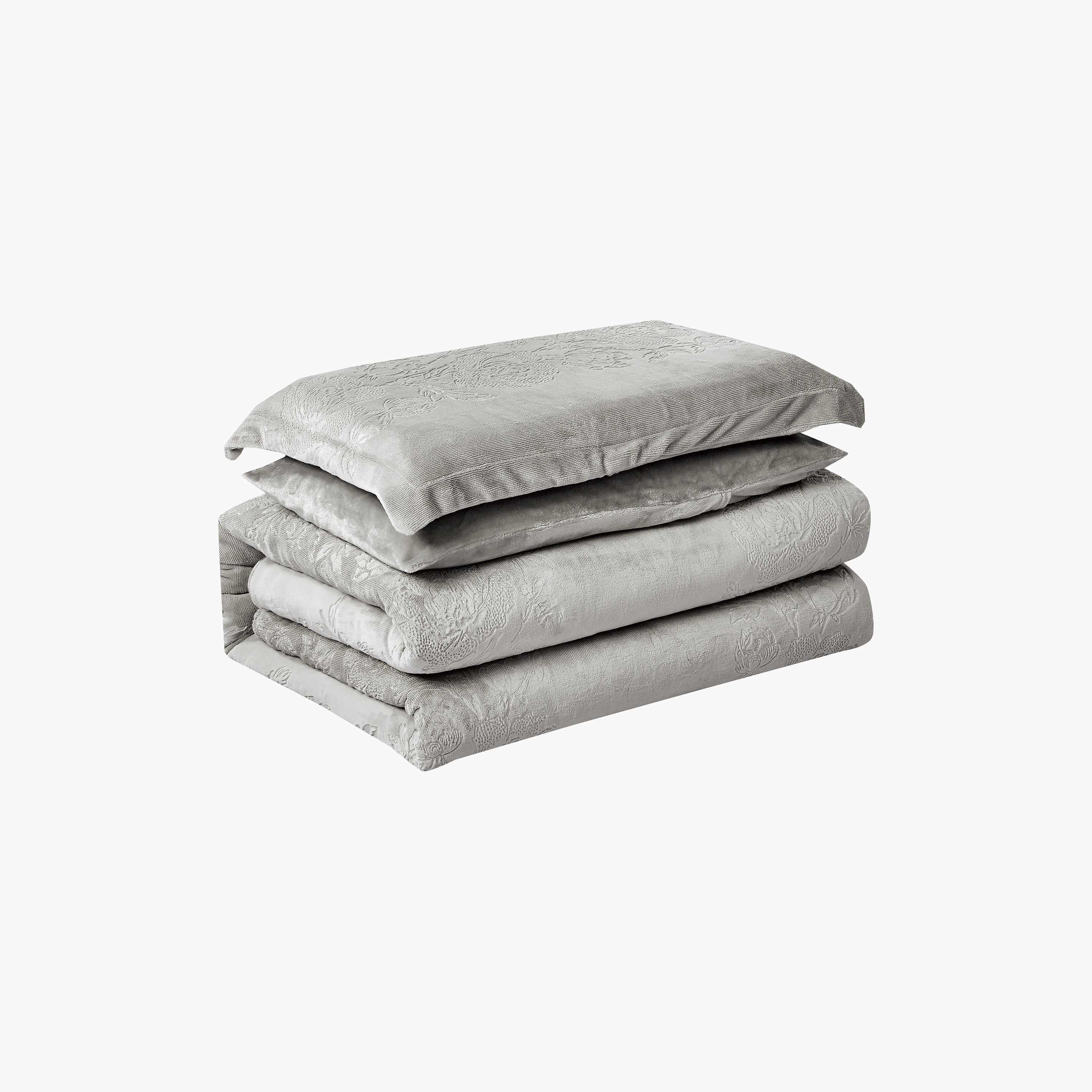 طقم لحاف مخملي فاخر من الفلانيل المنقوش بنمط خطوط شتوية من لايف ستايل - 170 × 240 سم-household-bedding-comfortersandbedspreads-comforters-image-55