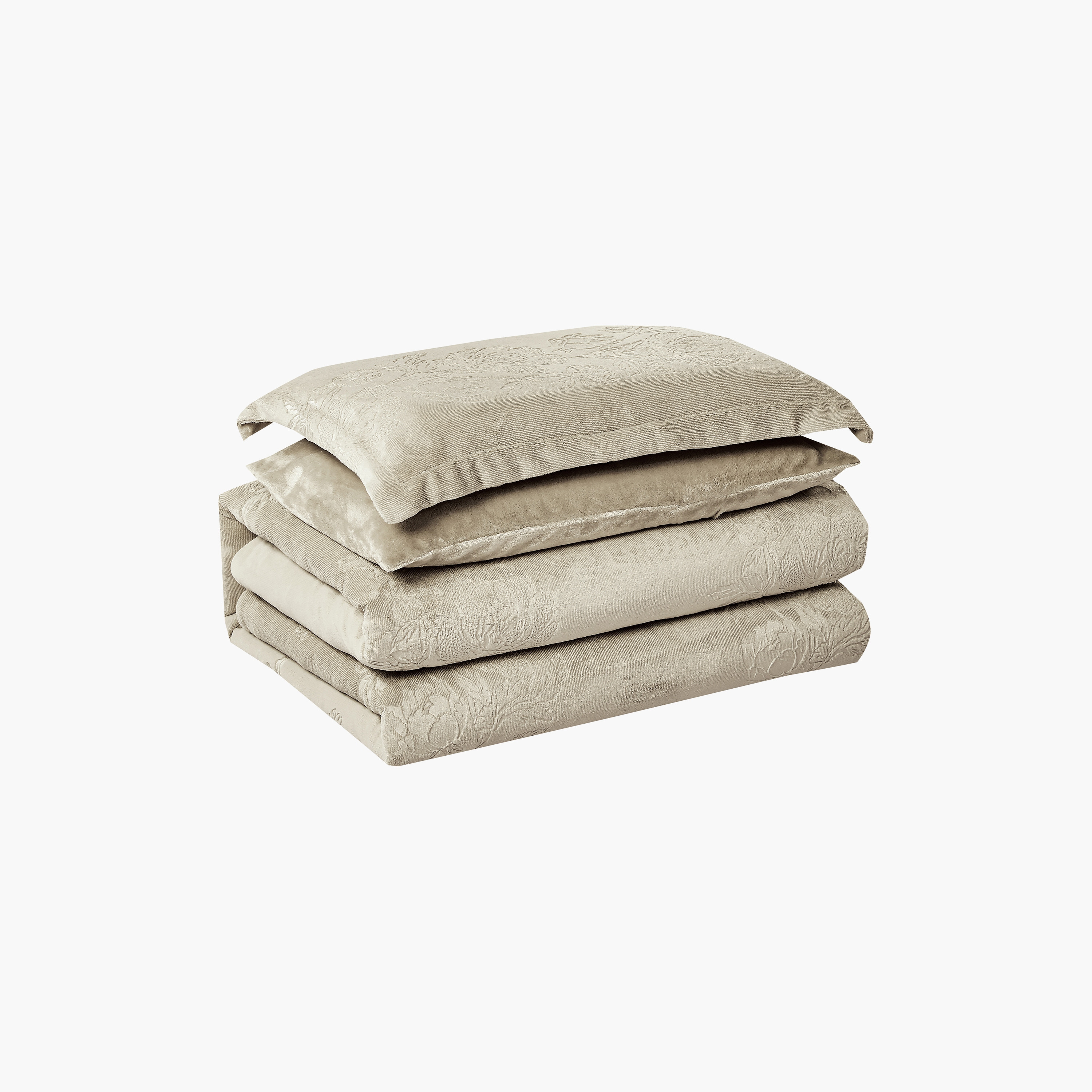 طقم لحاف مخملي فاخر من الفلانيل المنقوش بنمط خطوط شتوية من لايف ستايل - 170 × 240 سم-household-bedding-comfortersandbedspreads-comforters-image-63