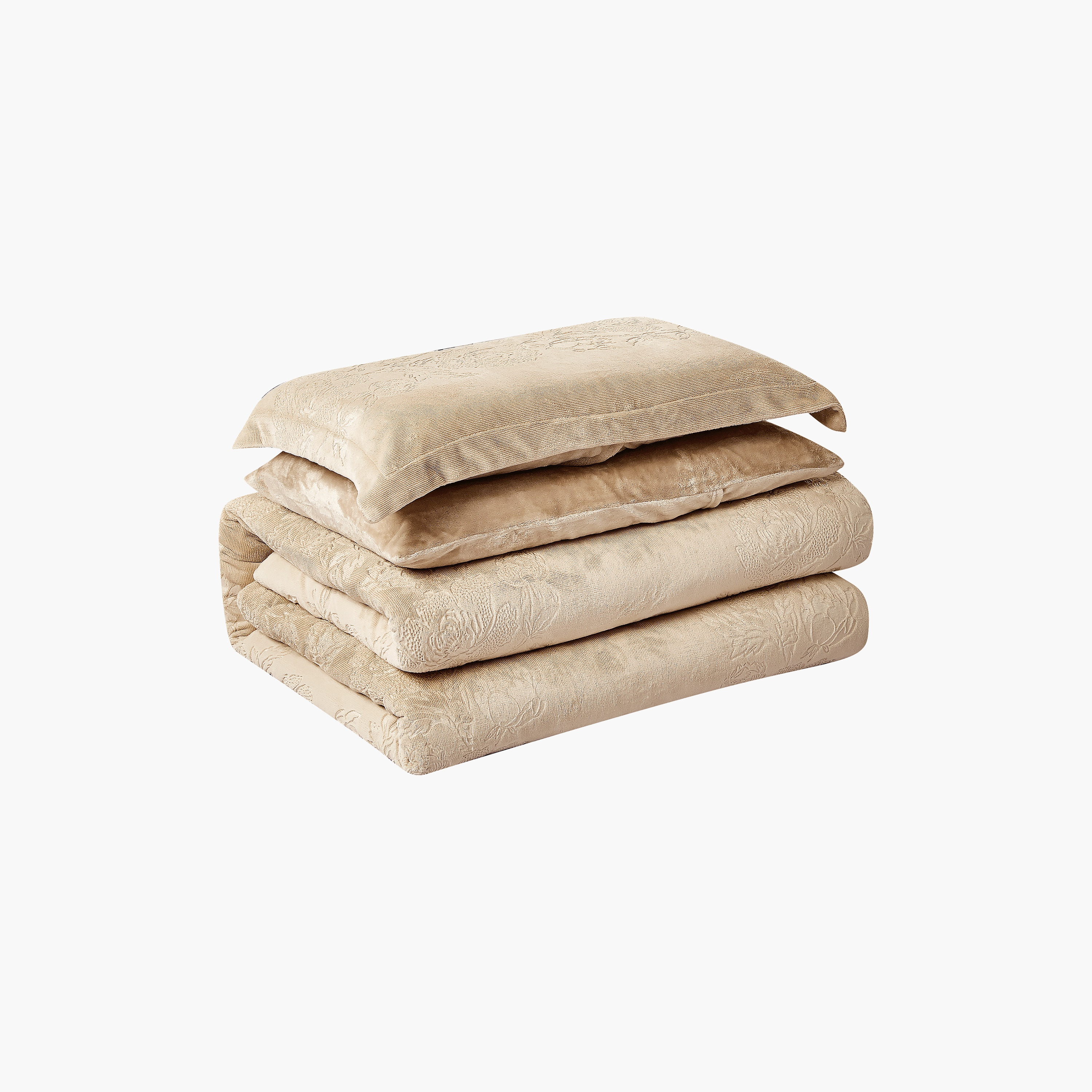 طقم لحاف مخملي فاخر من الفلانيل المنقوش بنمط خطوط شتوية من لايف ستايل - 170 × 240 سم-household-bedding-comfortersandbedspreads-comforters-image-79