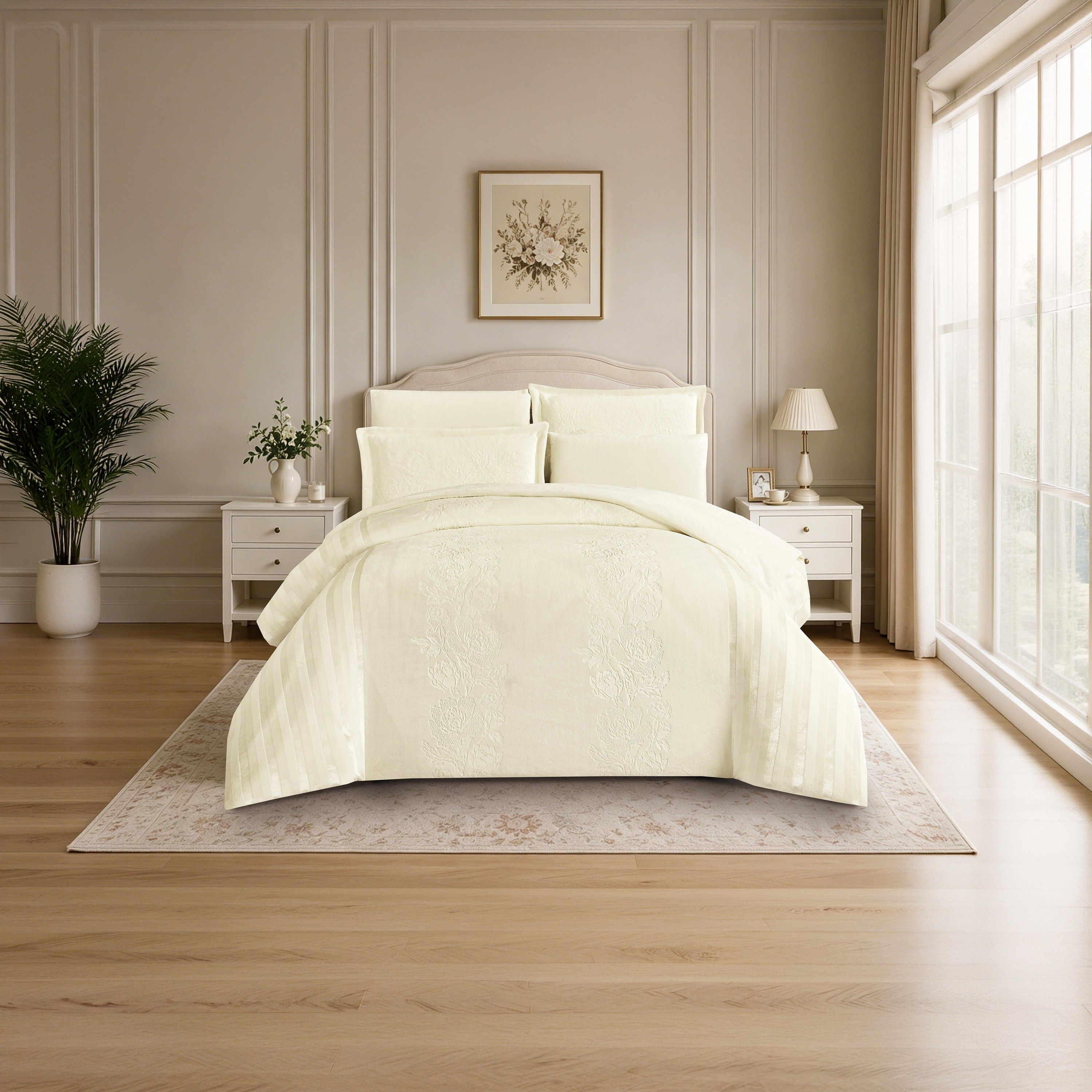 طقم لحاف مخملي فاخر من الفلانيل المنقوش بنمط خطوط شتوية من لايف ستايل - 170 × 240 سم-household-bedding-comfortersandbedspreads-comforters-image-82