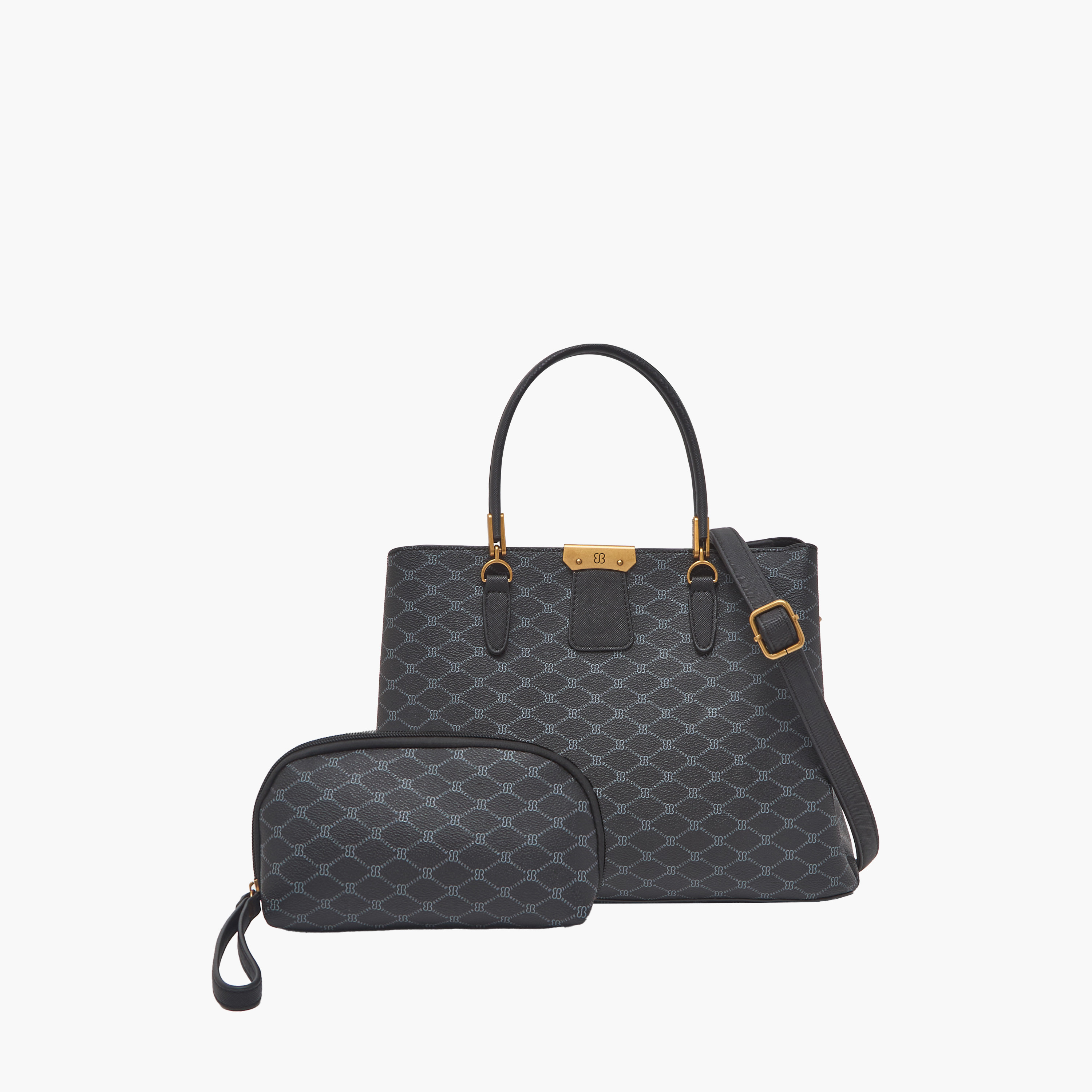 شنطة توتي بطبعات مونوجرام مع شنطة صغيرة من بيسي لندن-women-bagsandwallets-handbags-image-1