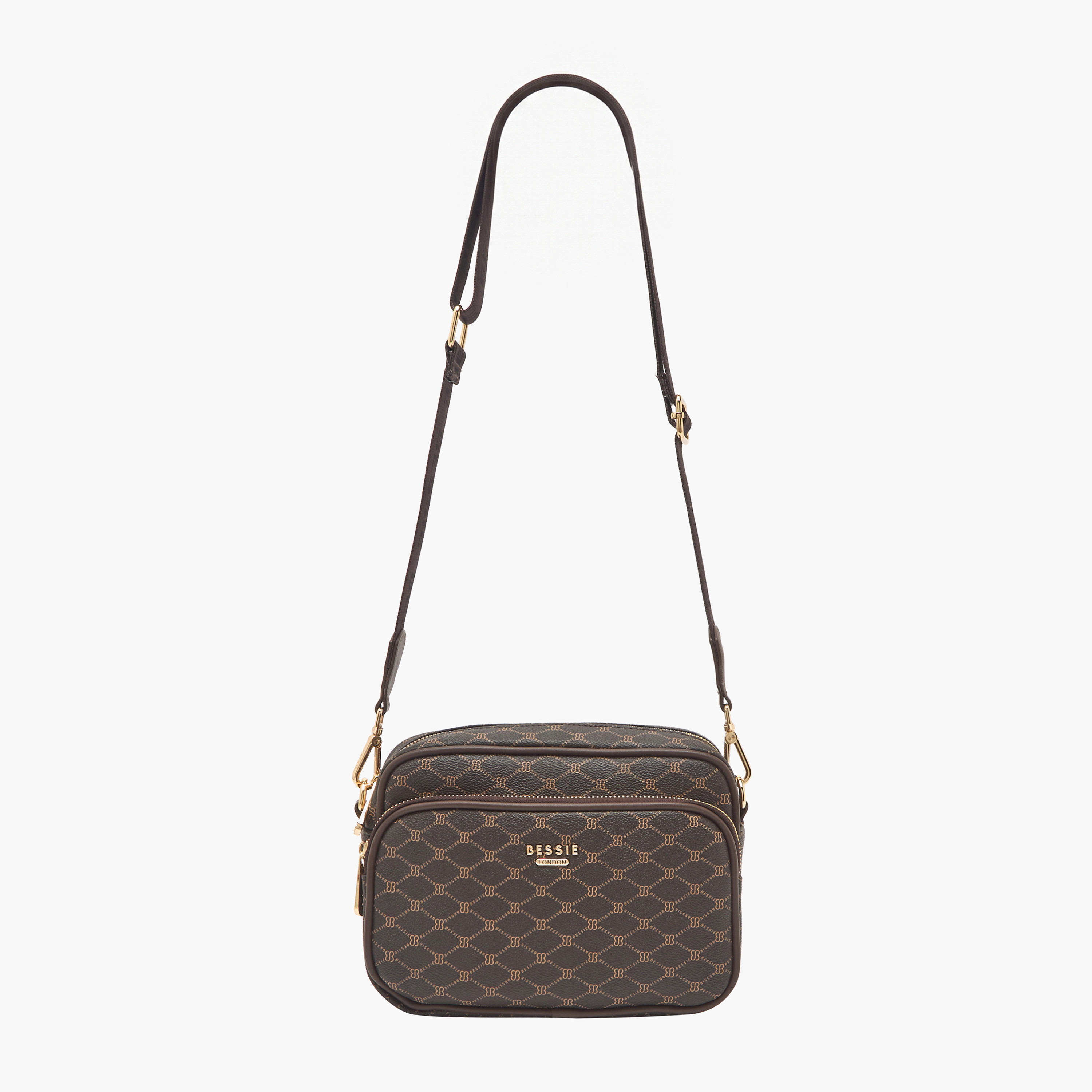 Bessie London Monogram Print Crossbody Bag with Adjustable Strap-women-bagsandwallets-handbags-image-2