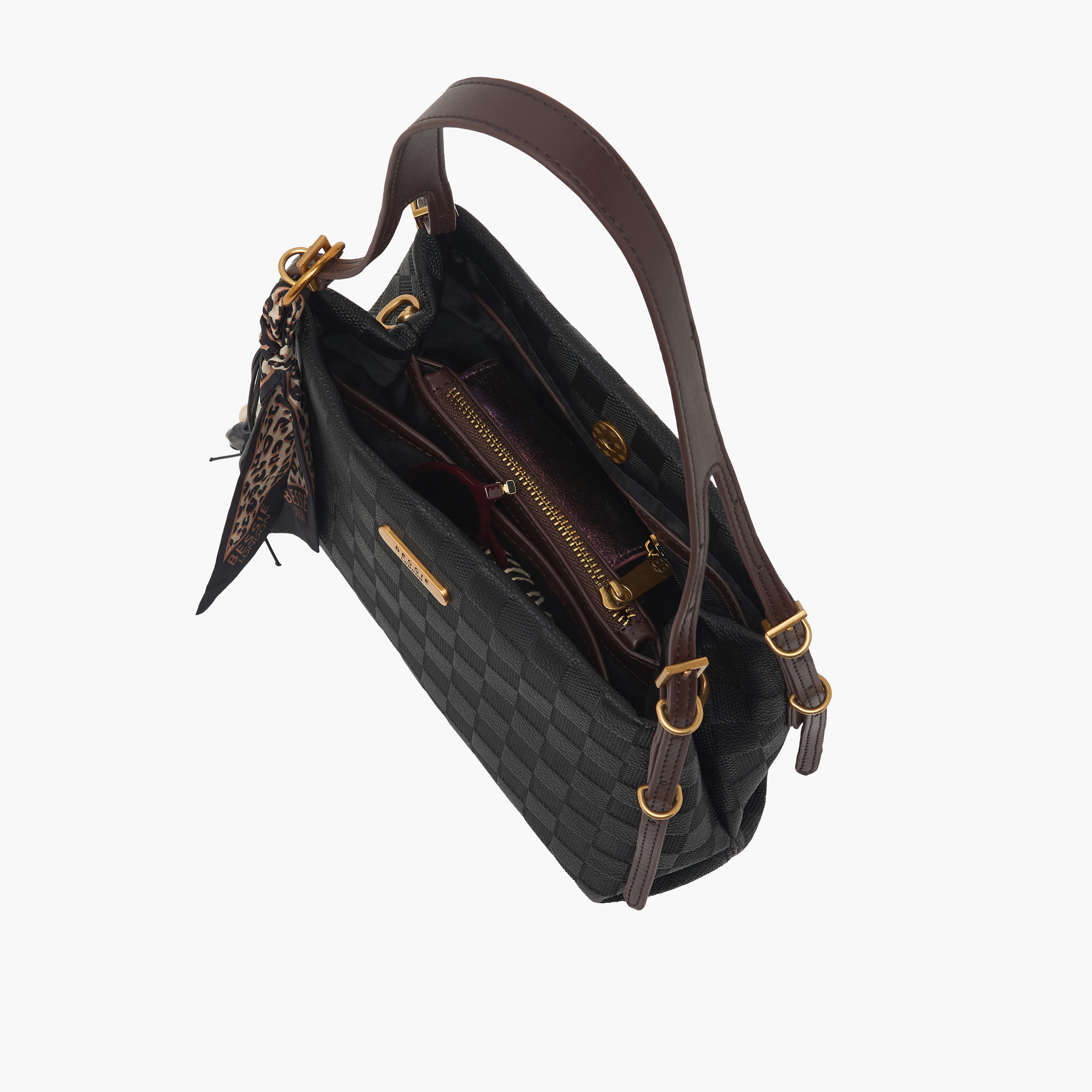 شنطة توتي كاروهات وزينة وشاح من بيسي لندن-women-bagsandwallets-handbags-image-8