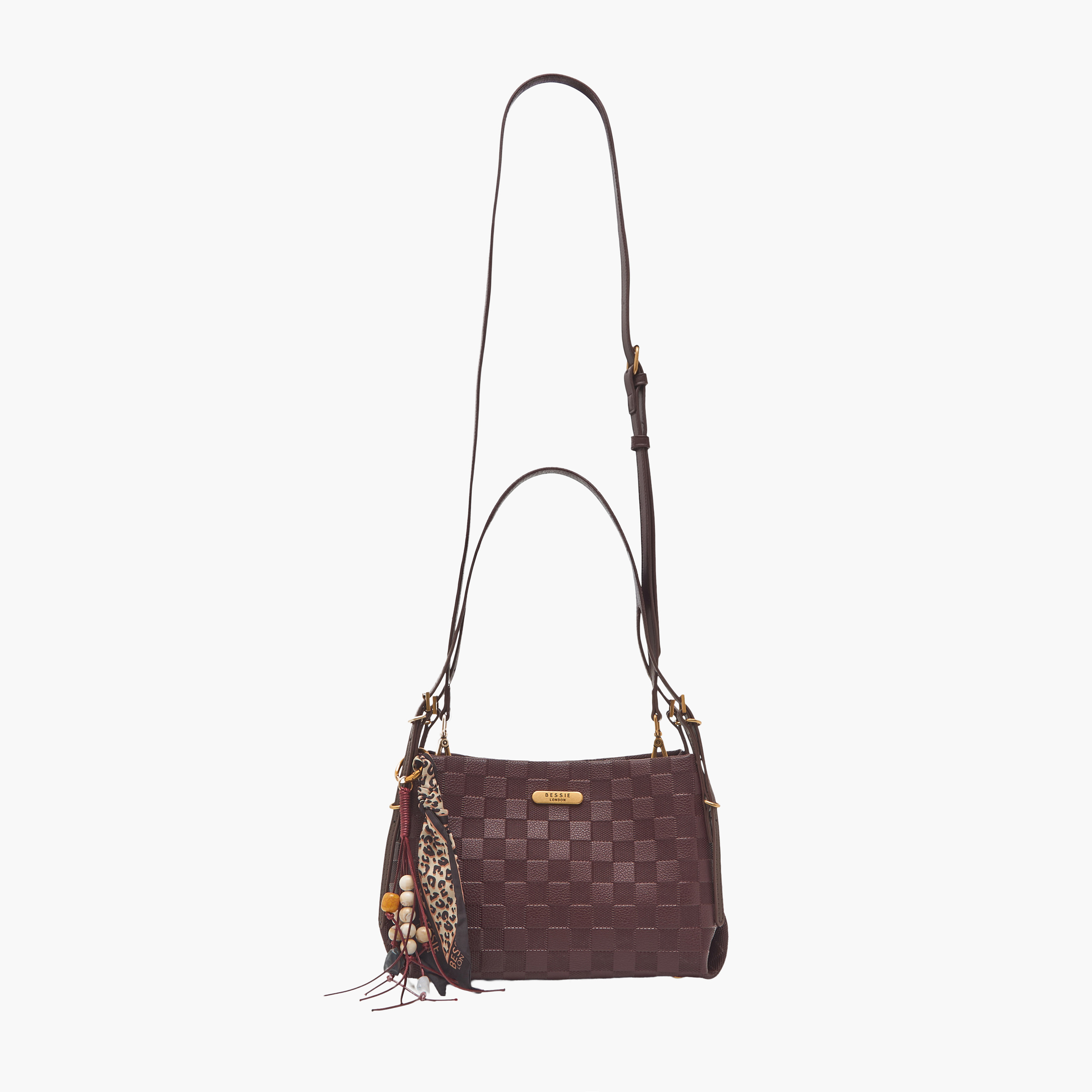 شنطة توتي كاروهات وزينة وشاح من بيسي لندن-women-bagsandwallets-handbags-image-2