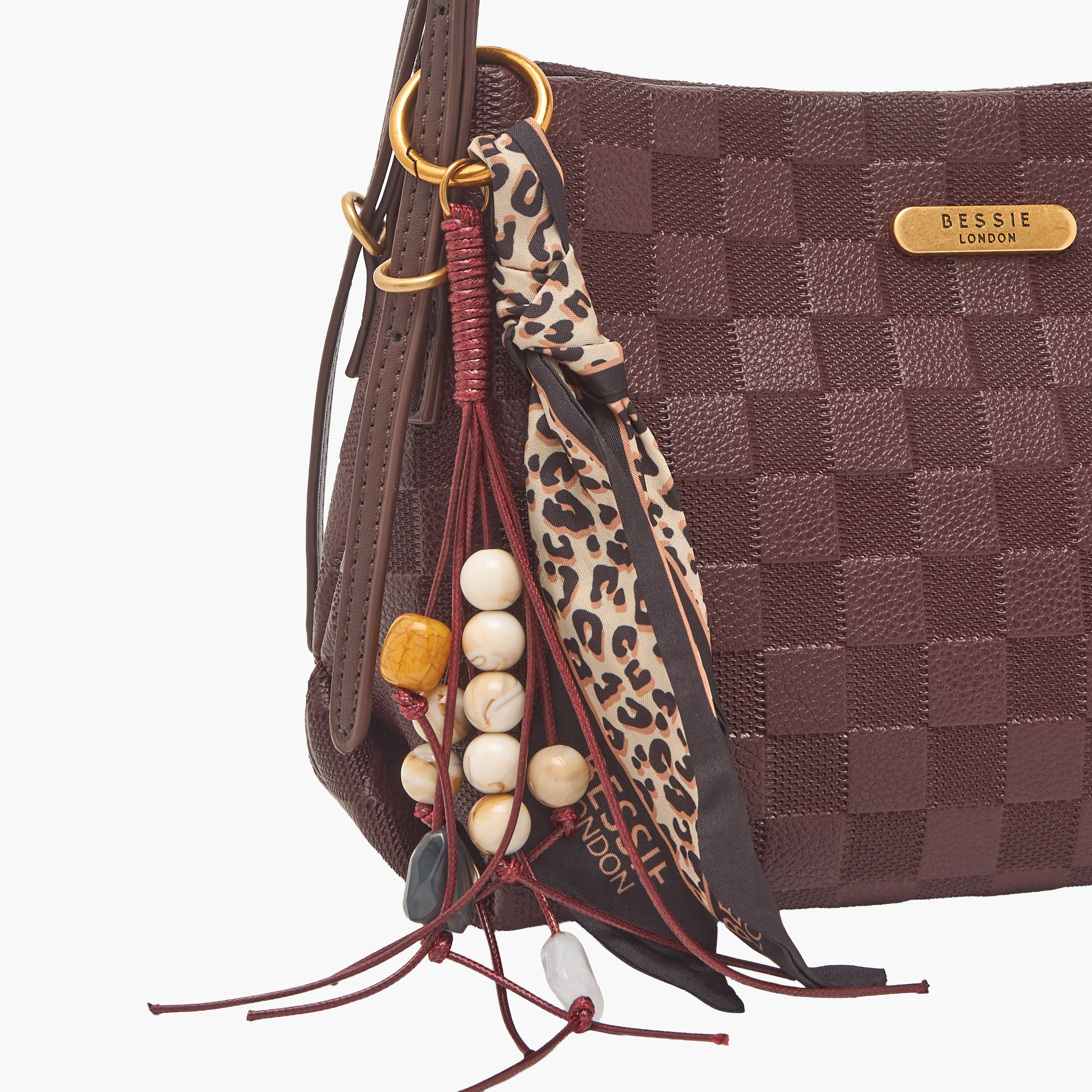 شنطة توتي كاروهات وزينة وشاح من بيسي لندن-women-bagsandwallets-handbags-image-4