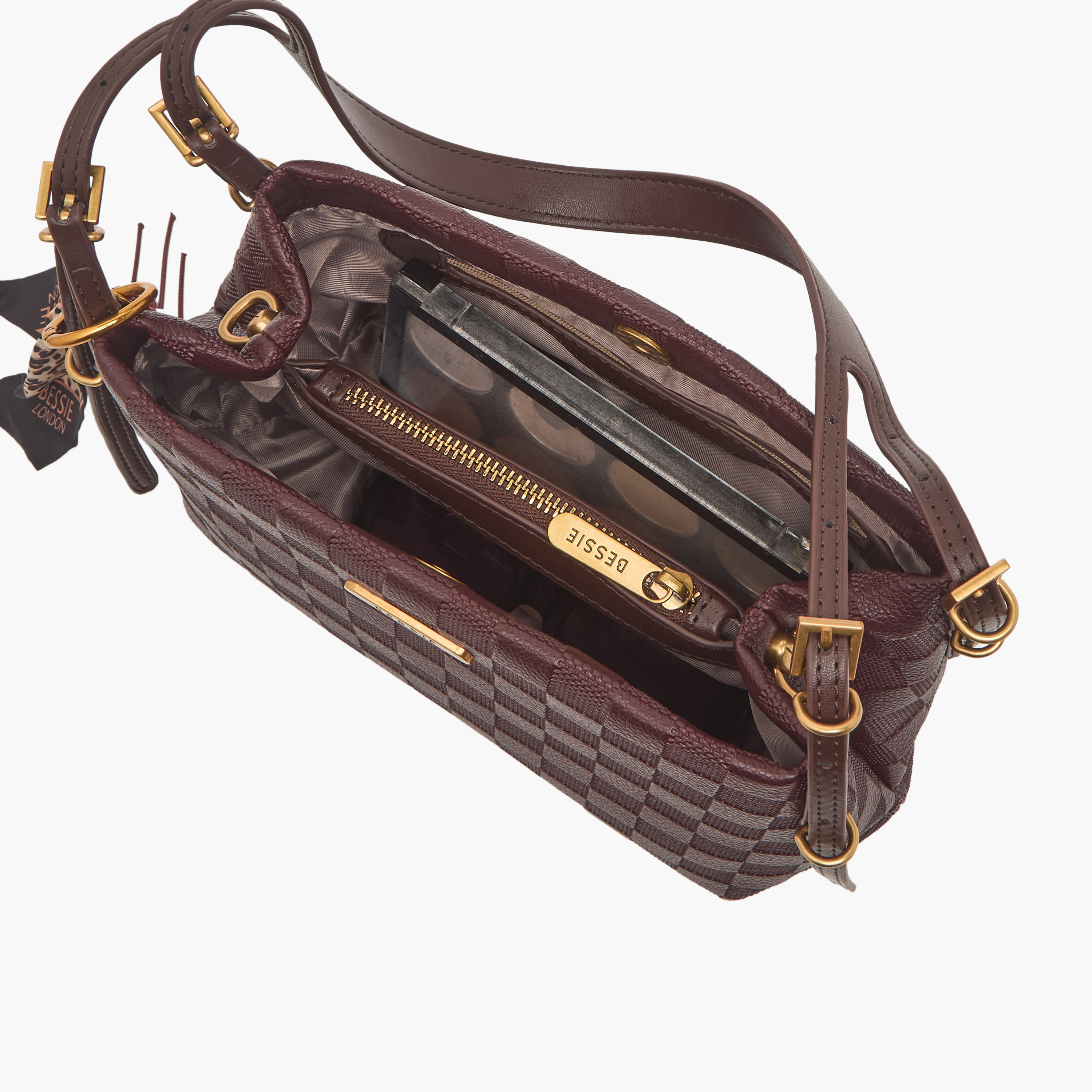شنطة توتي كاروهات وزينة وشاح من بيسي لندن-women-bagsandwallets-handbags-image-8