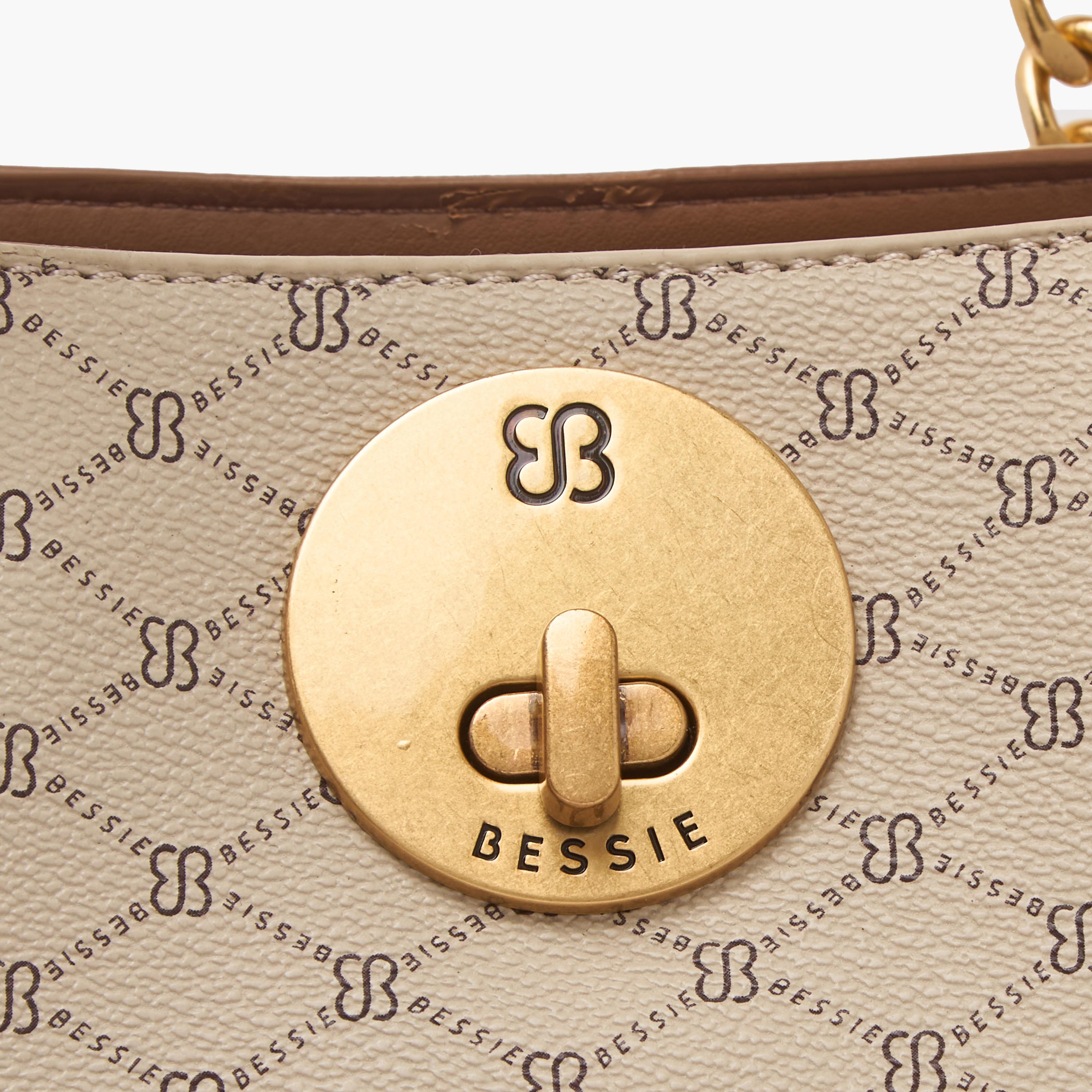 Bessie London Monogram Tote Bag with Chain Detail-women-bagsandwallets-handbags-image-6