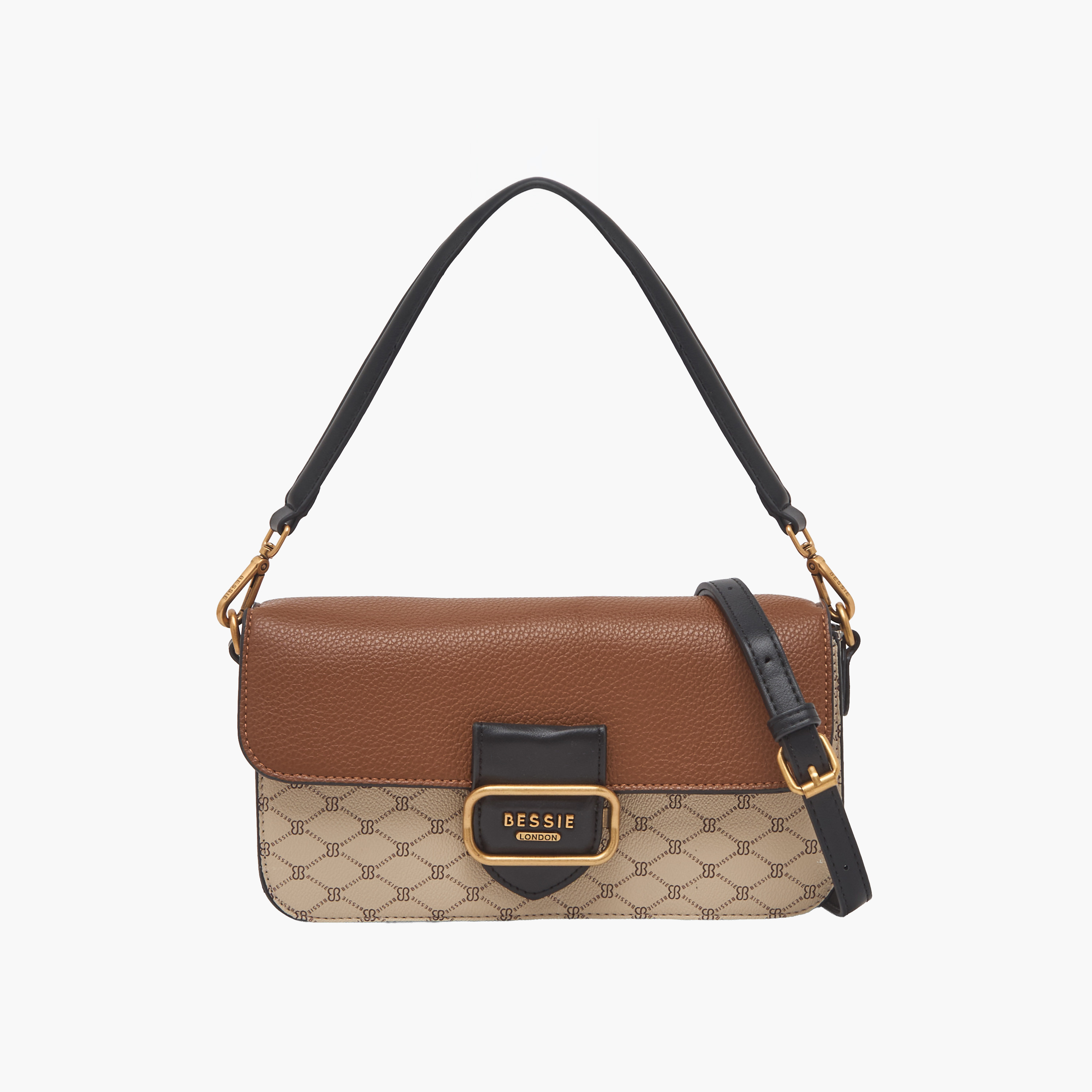 Bessie London Monogram Print Crossbody Bag with Adjustable Strap-women-bagsandwallets-handbags-image-1