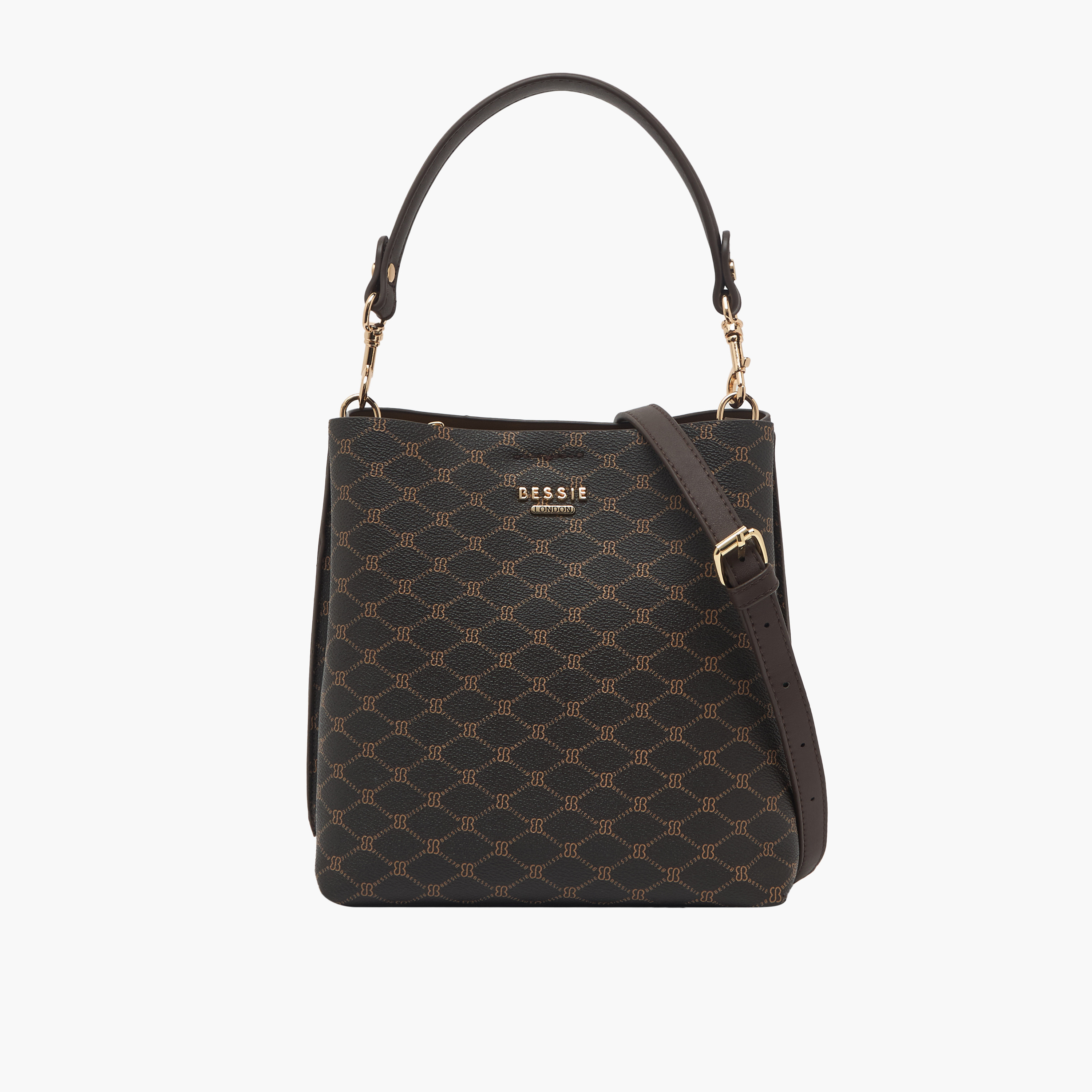 شنطة توتي بطبعات مونوجرام وحزام قابل للفصل من بيسي لندن-women-bagsandwallets-handbags-image-1