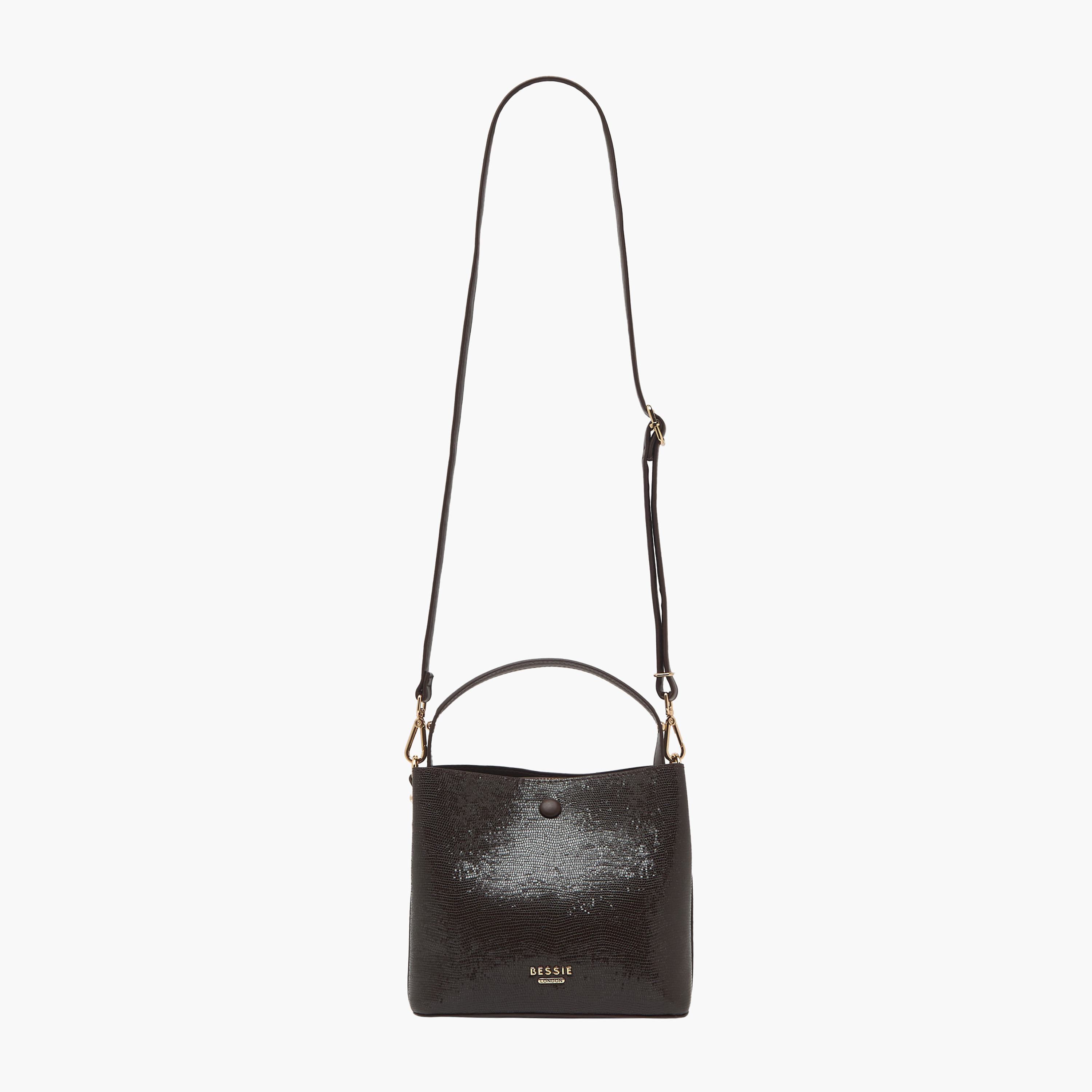 Bessie London Textured Tote Bag with Chain Detail-women-bagsandwallets-handbags-image-2