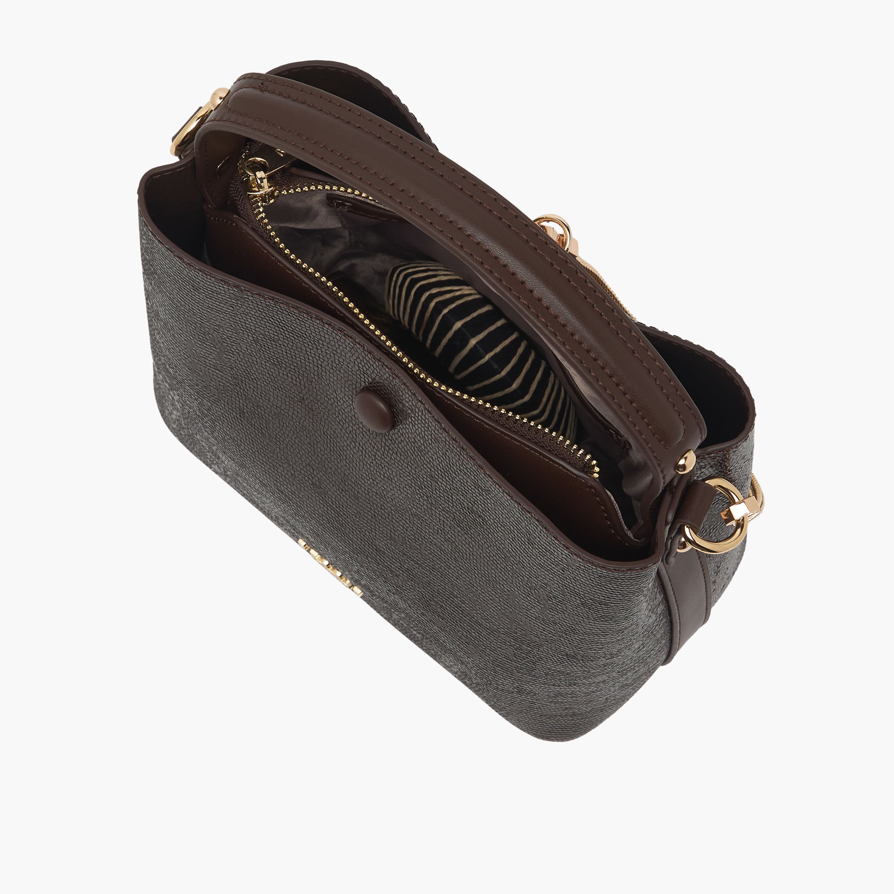 Bessie London Textured Tote Bag with Chain Detail-women-bagsandwallets-handbags-image-7