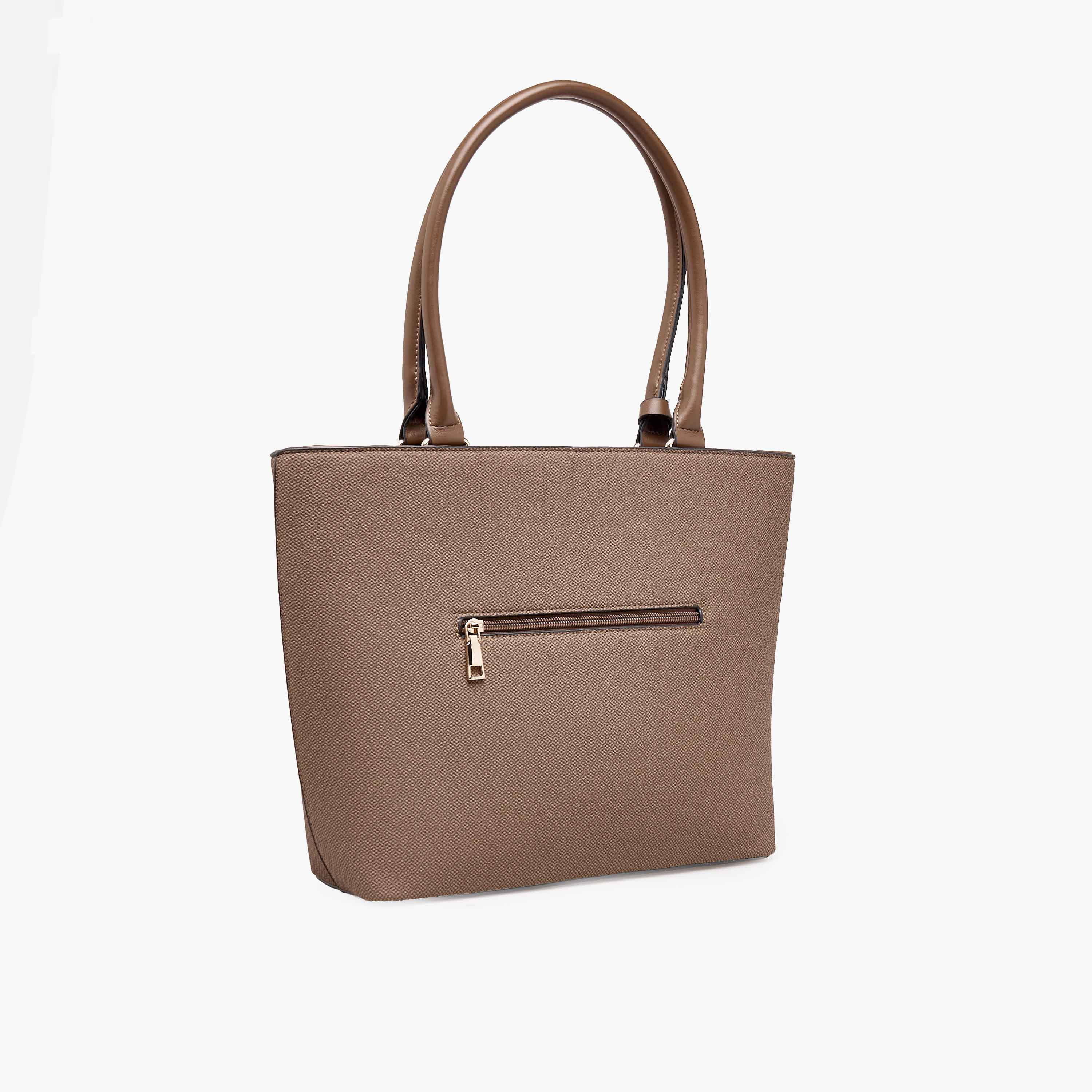 Adore Textured Tote Bag with Double Handle-women-bagsandwallets-handbags-image-3