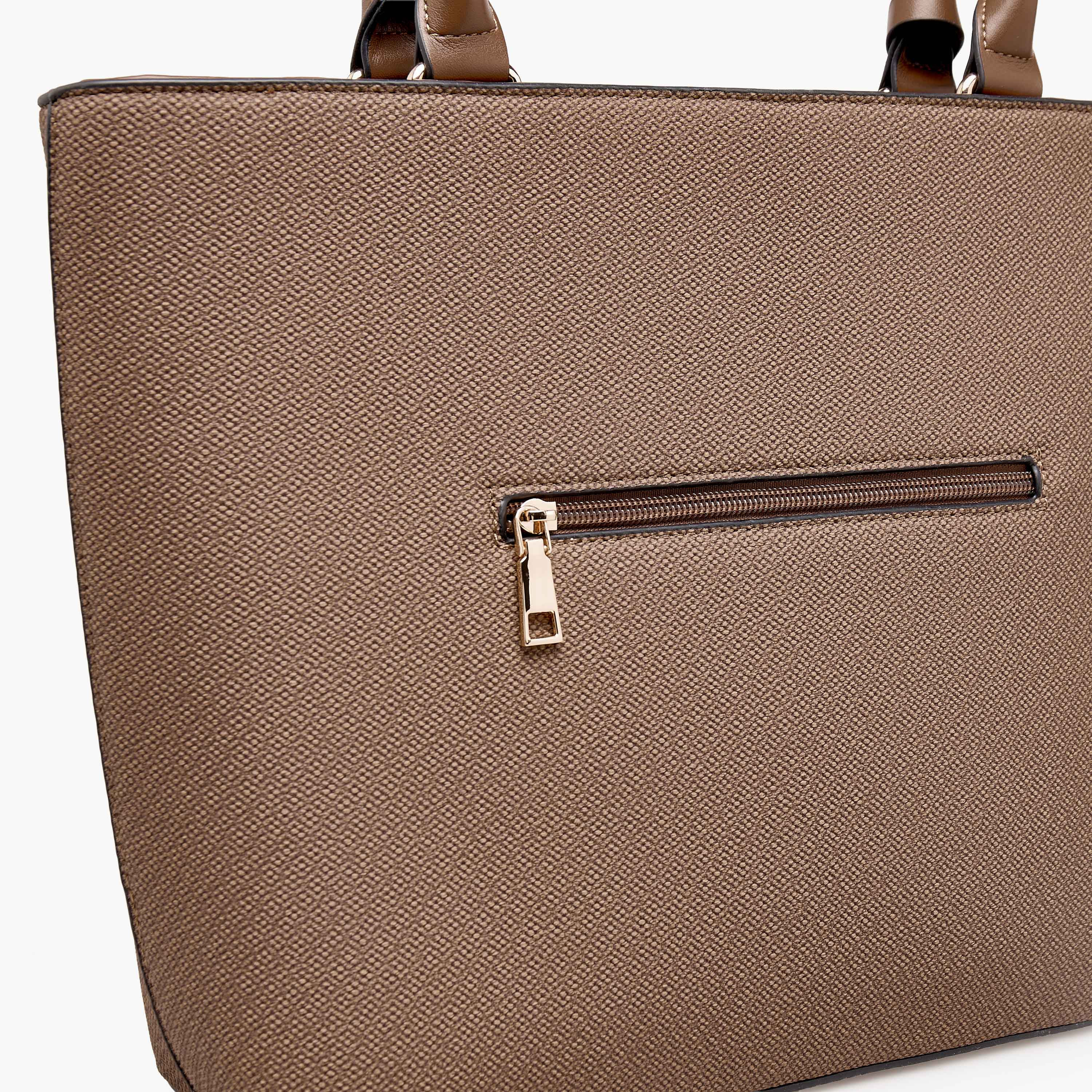 Adore Textured Tote Bag with Double Handle-women-bagsandwallets-handbags-image-6