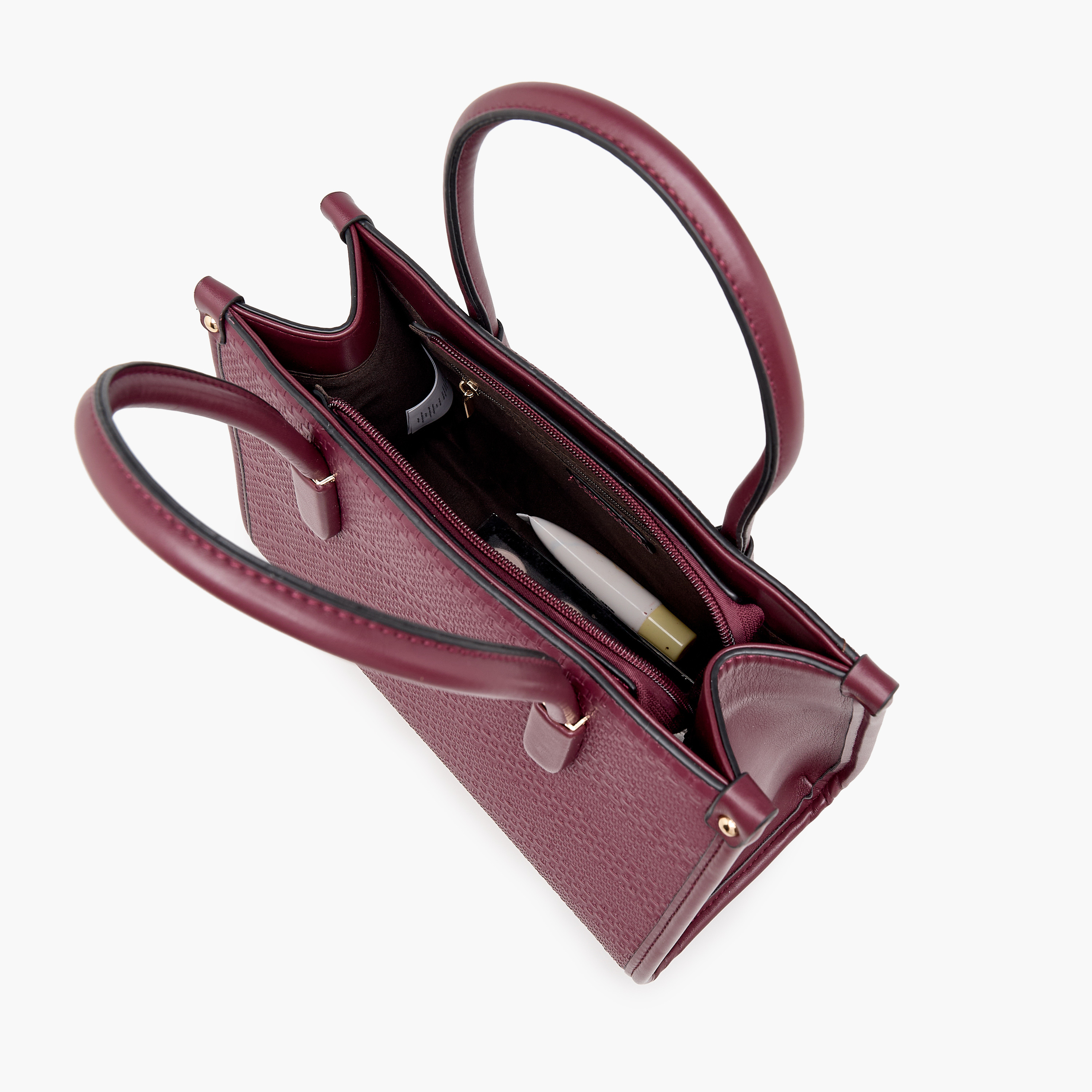 Adore Textured Tote Bag with Double Handle-women-bagsandwallets-handbags-image-8