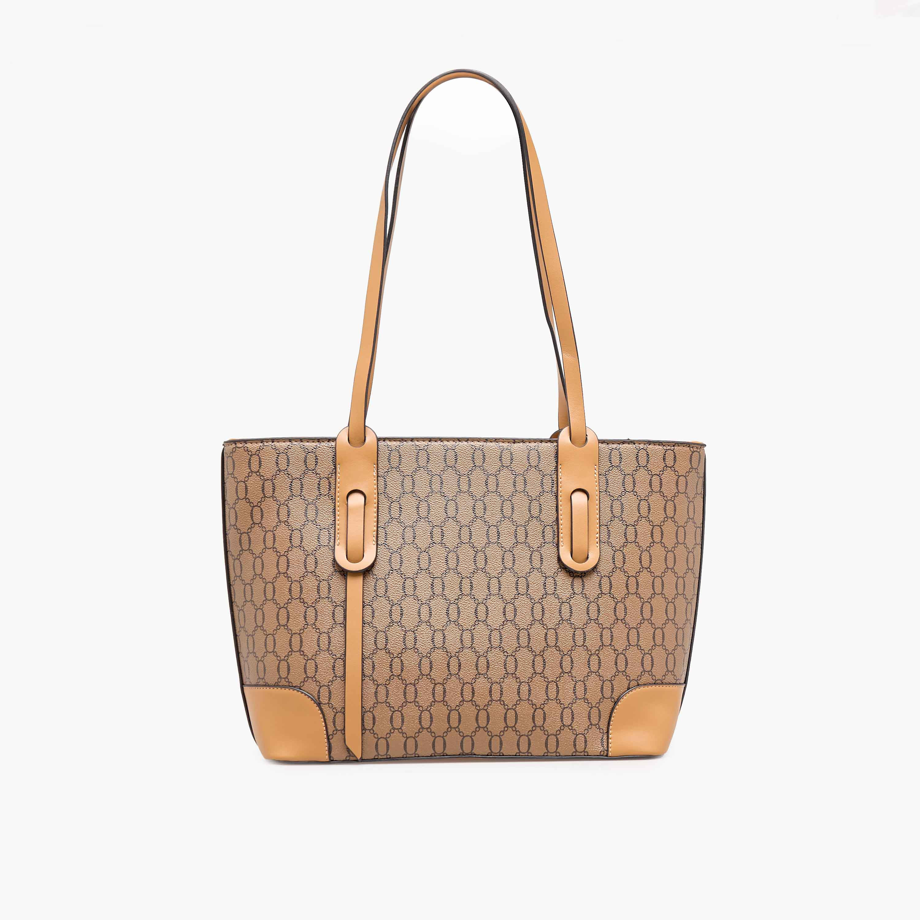 شنطة توتي بطبعات هندسية ومقابض مزدوجة من أدور-women-bagsandwallets-handbags-image-1