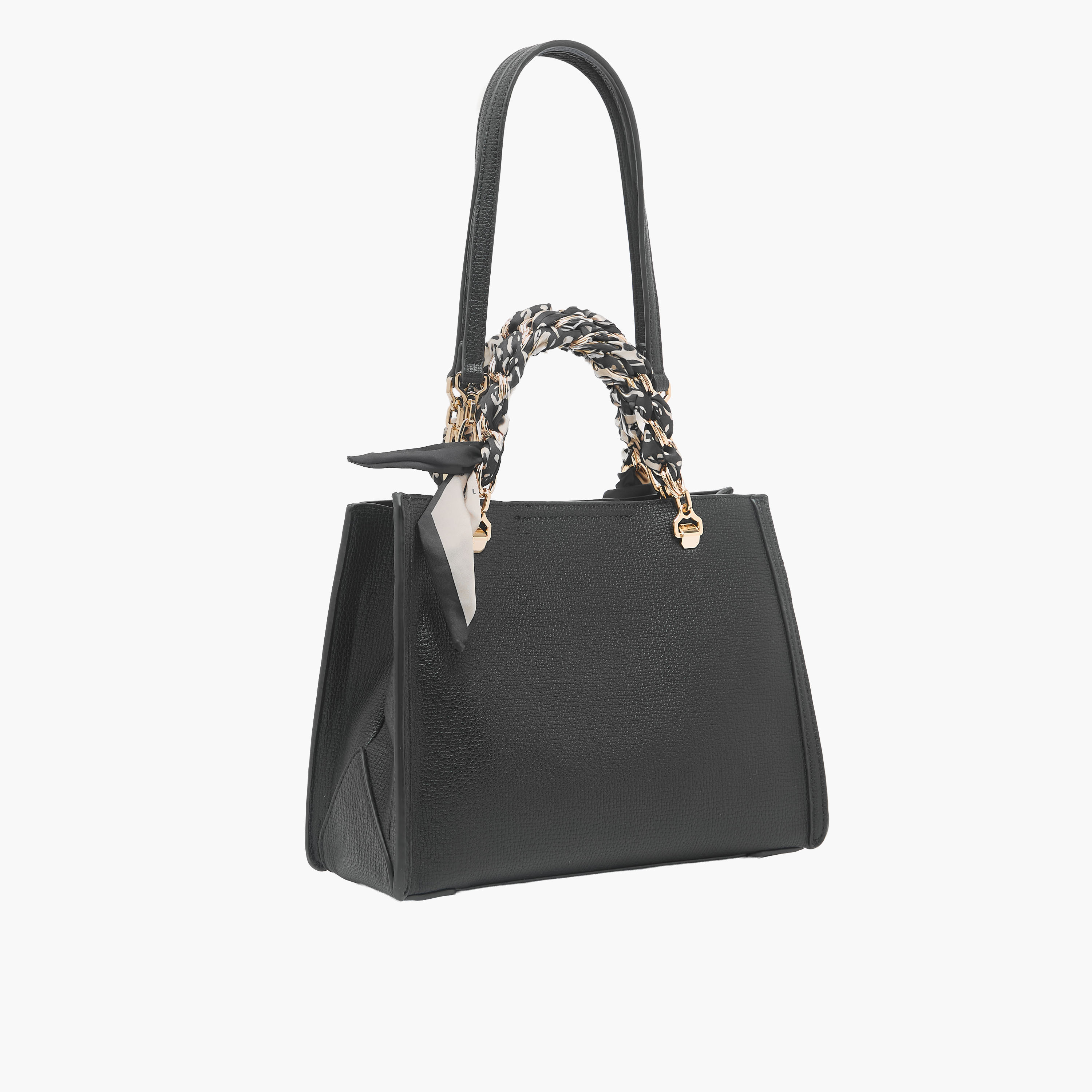 Sisley Textured Tote Bag with Scarf Accent-women-bagsandwallets-handbags-image-3