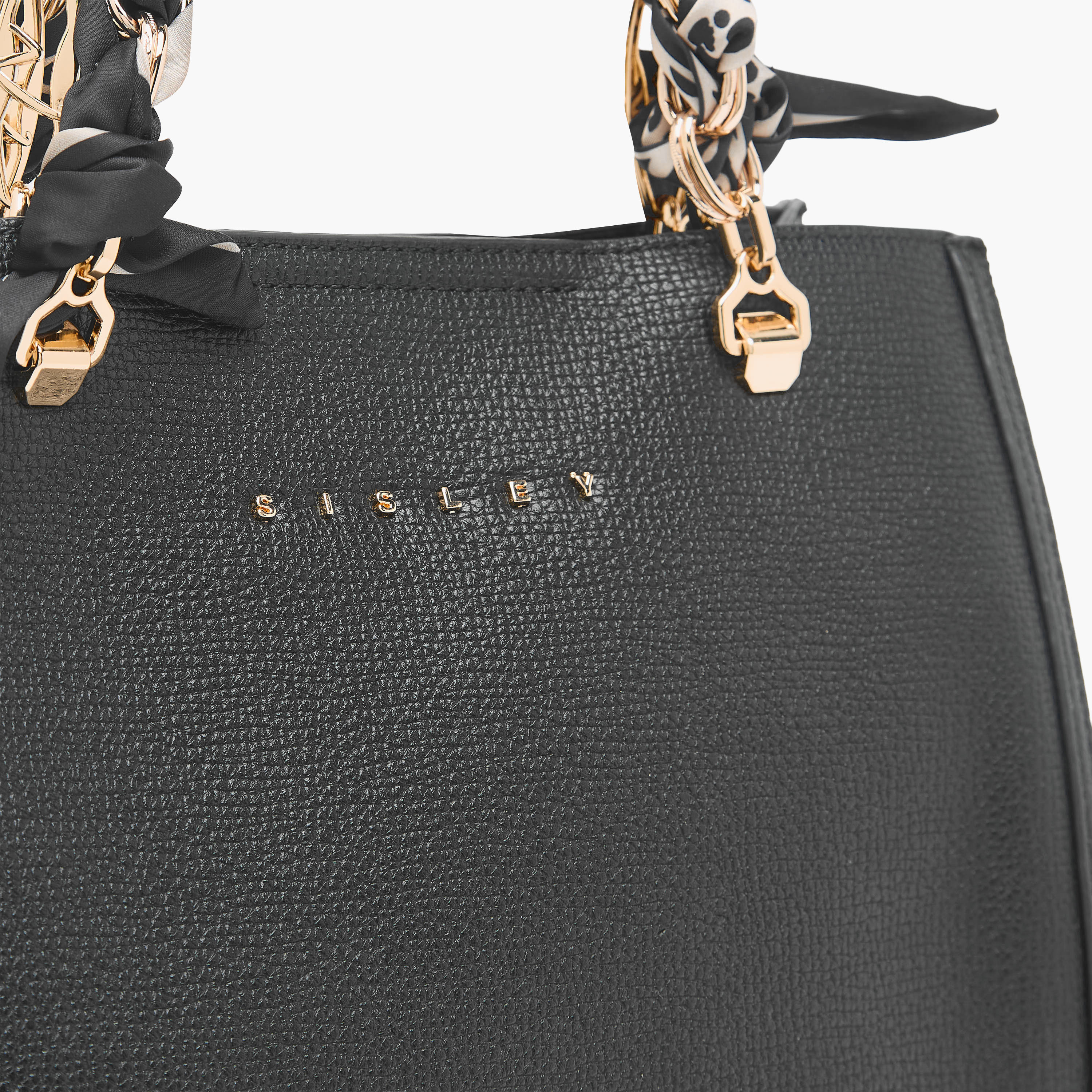 Sisley Textured Tote Bag with Scarf Accent-women-bagsandwallets-handbags-image-4