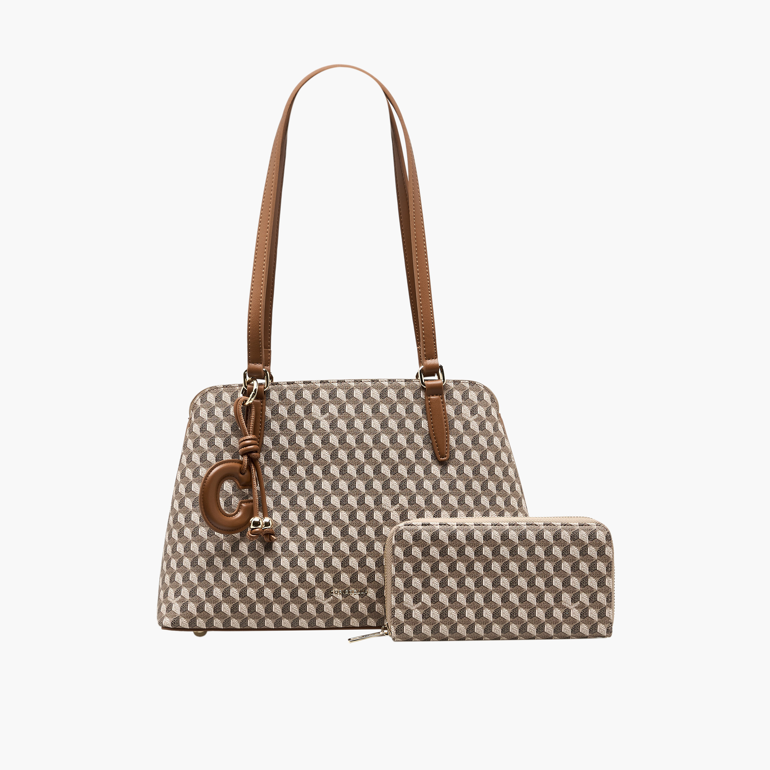 Chrisbella Textured Tote Bag with Wallet-women-bagsandwallets-handbags-image-1