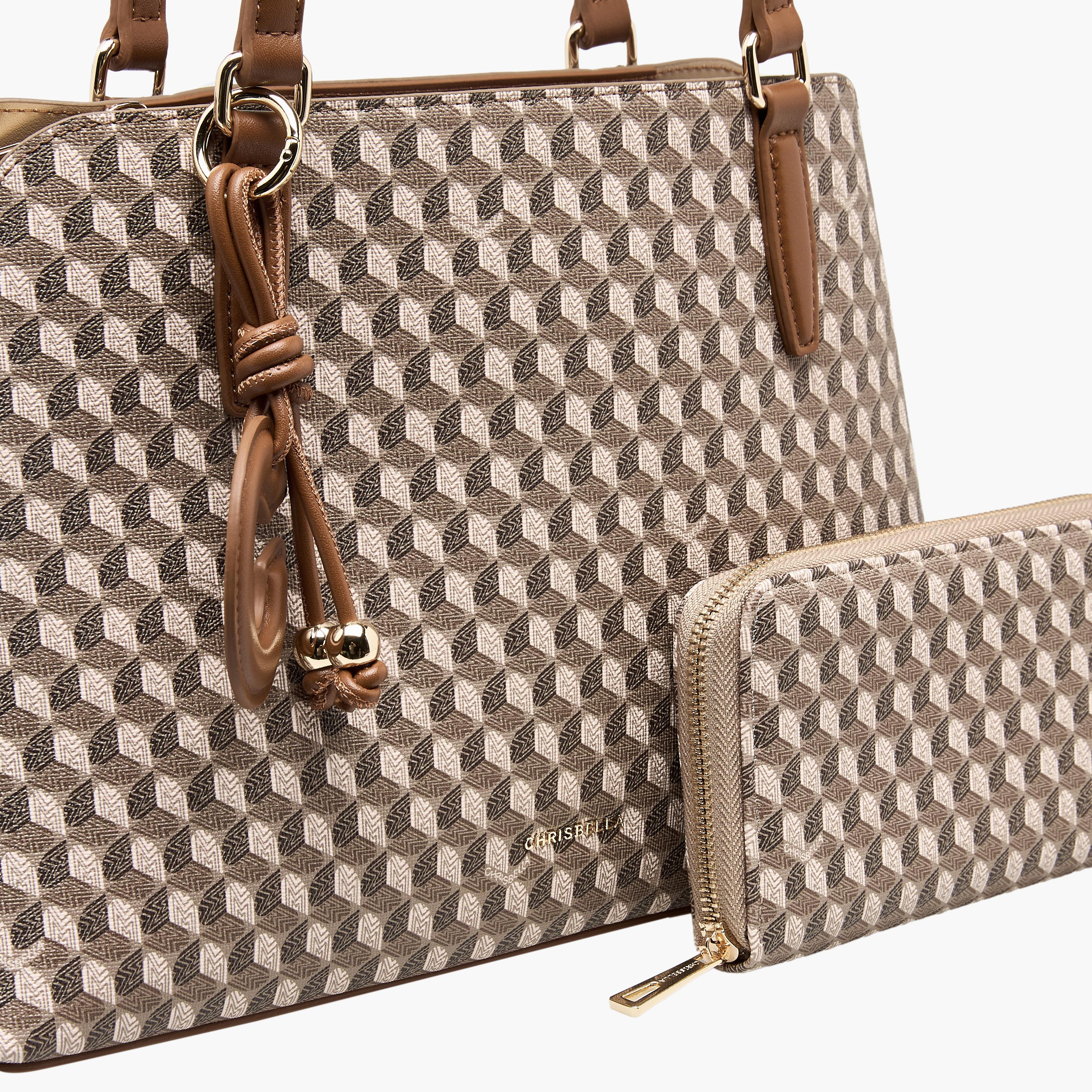 Chrisbella Textured Tote Bag with Wallet-women-bagsandwallets-handbags-image-6