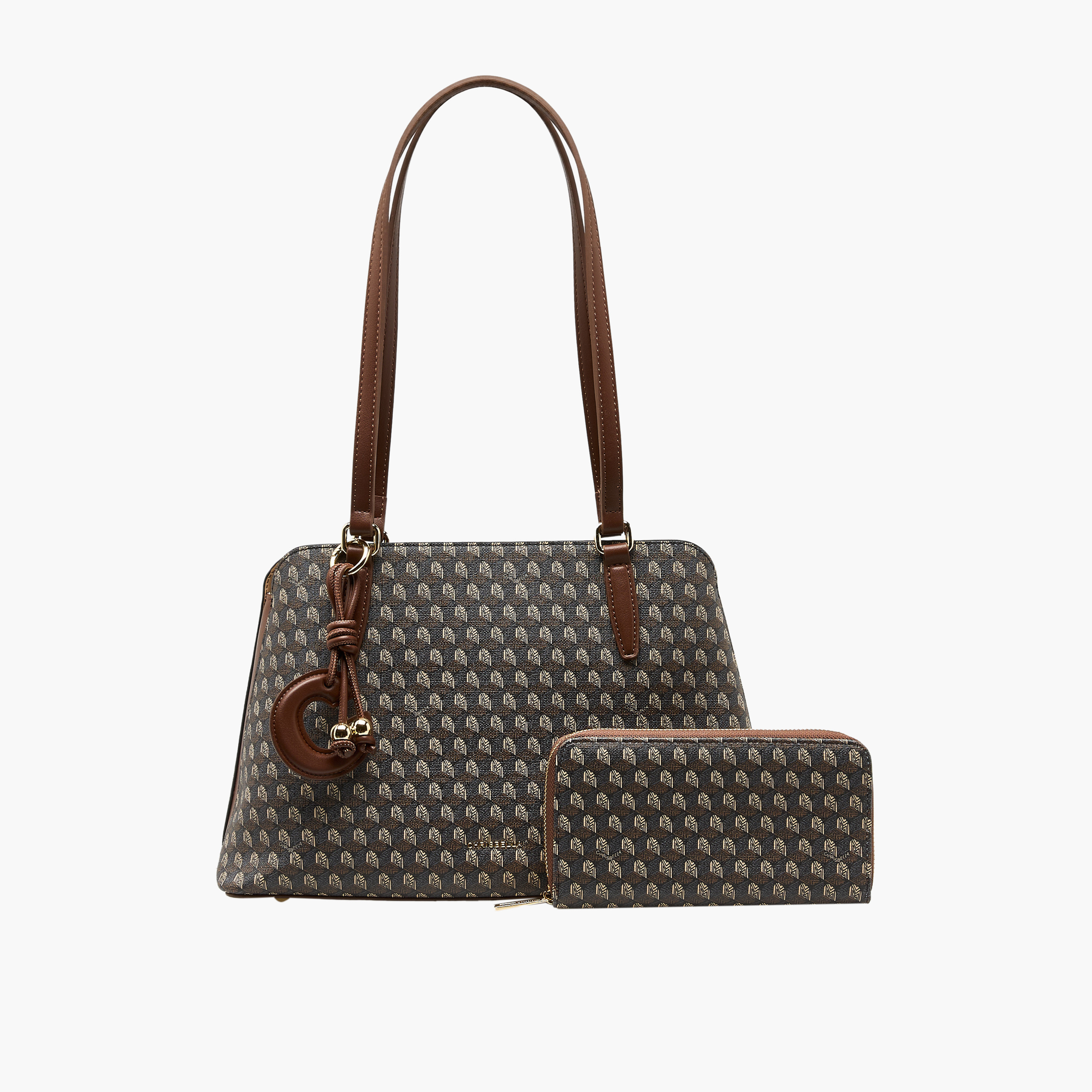 Chrisbella Textured Tote Bag with Wallet-women-bagsandwallets-handbags-image-1