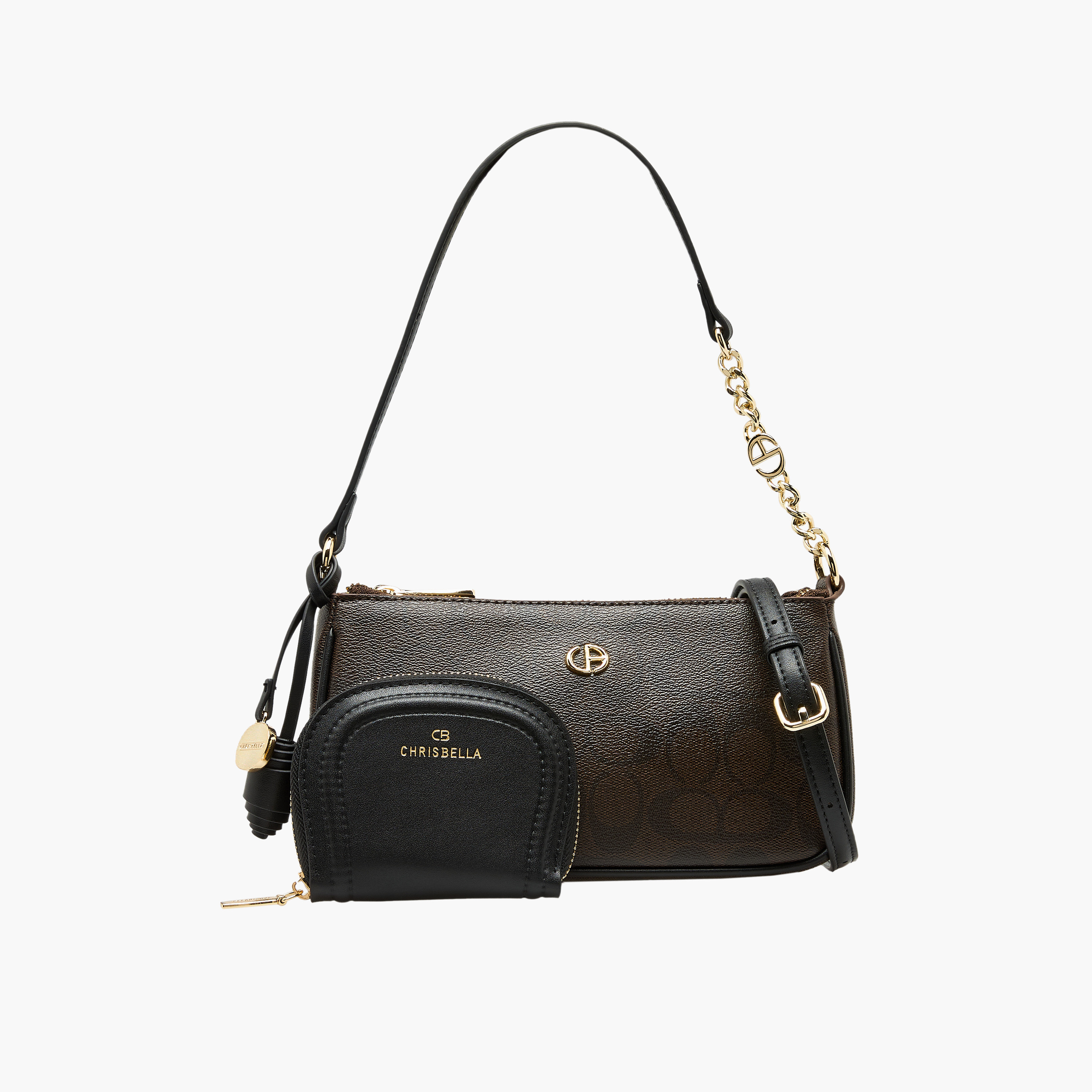 شنطة كتف بطبعات مع محفظة من كريسبيلا-women-bagsandwallets-handbags-image-1