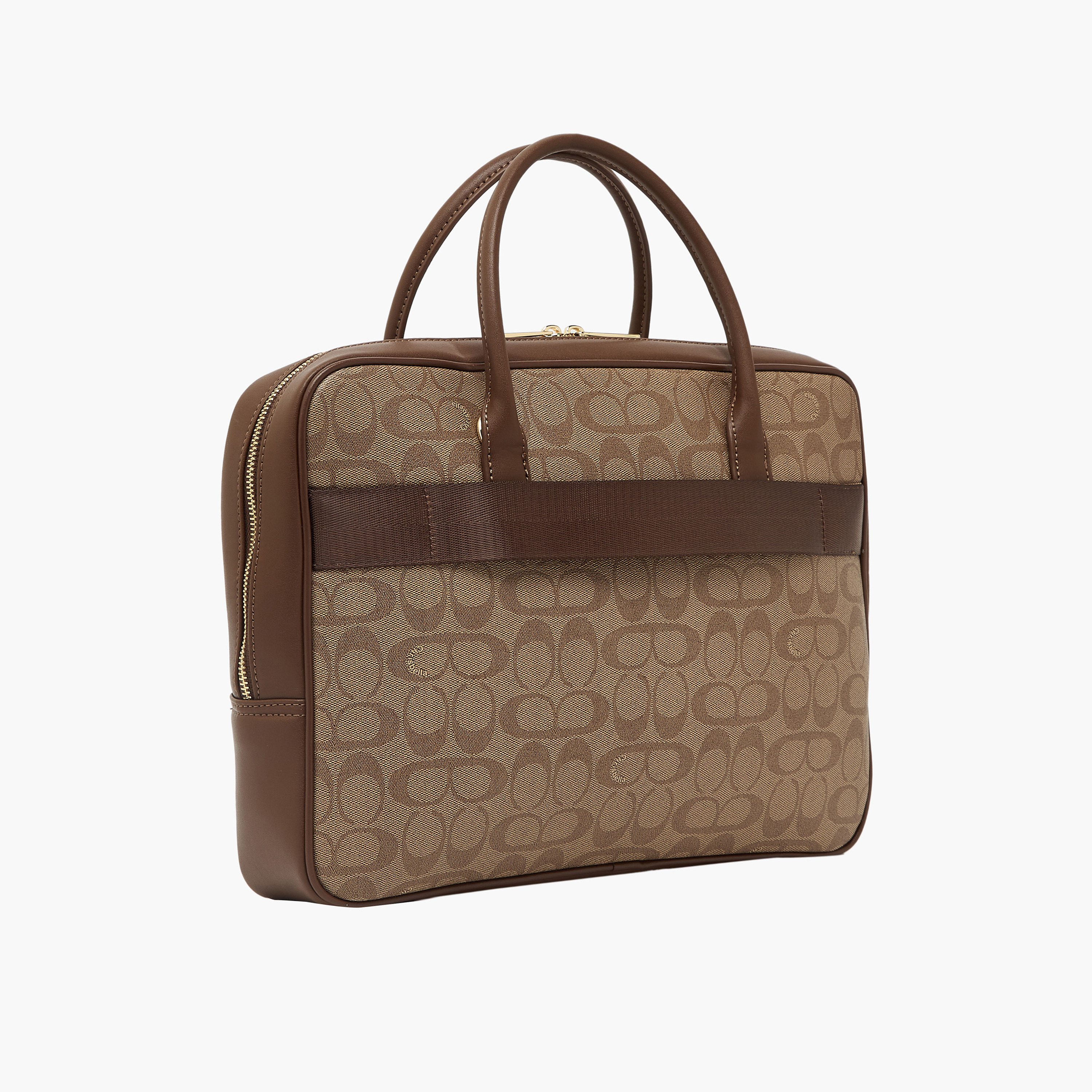 Chrisbella Monogram Print Laptop Bag with Zip Closure-women-bagsandwallets-handbags-image-3