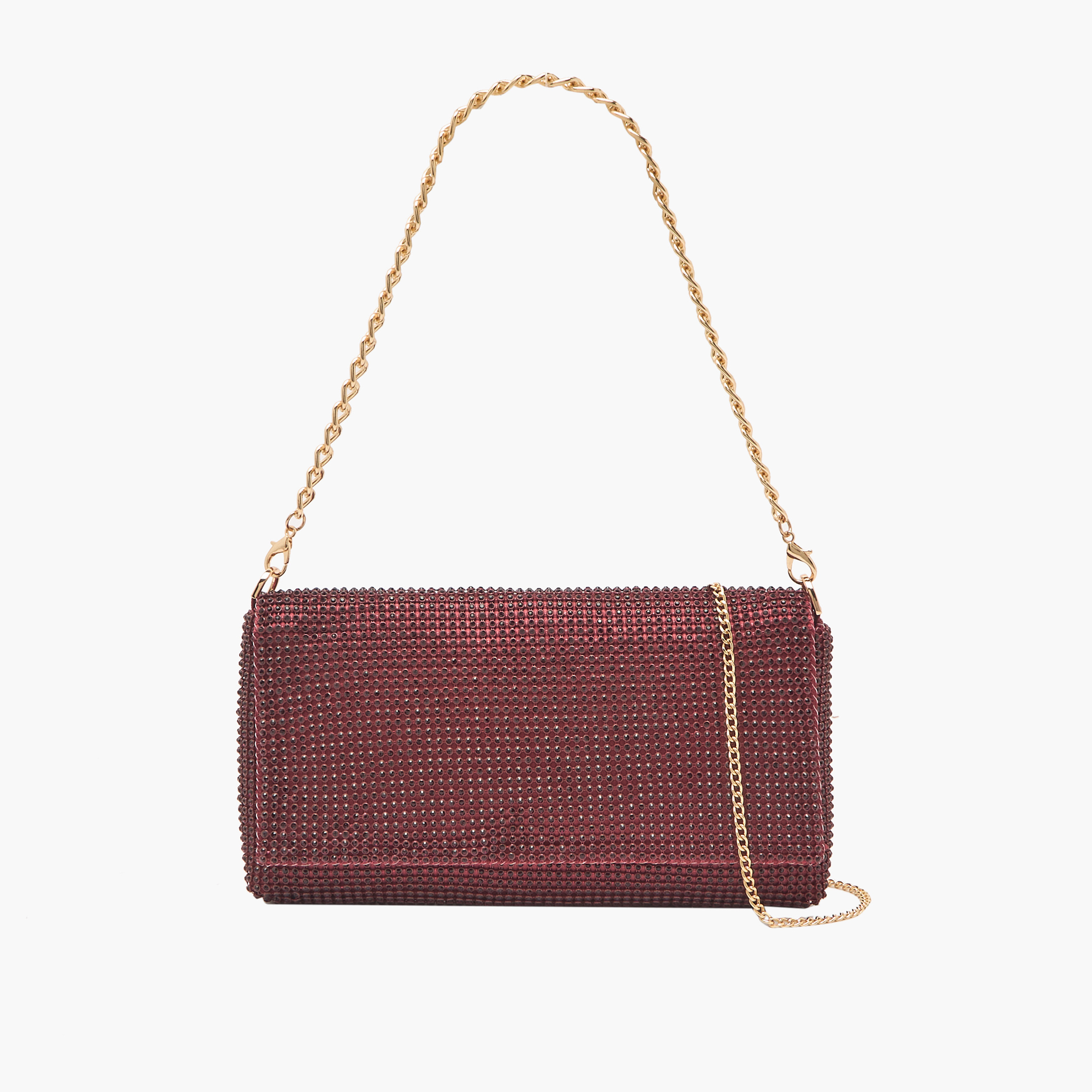 Sasha Stone Embellished Clutch with Chain Strap-women-bagsandwallets-wallets-image-1