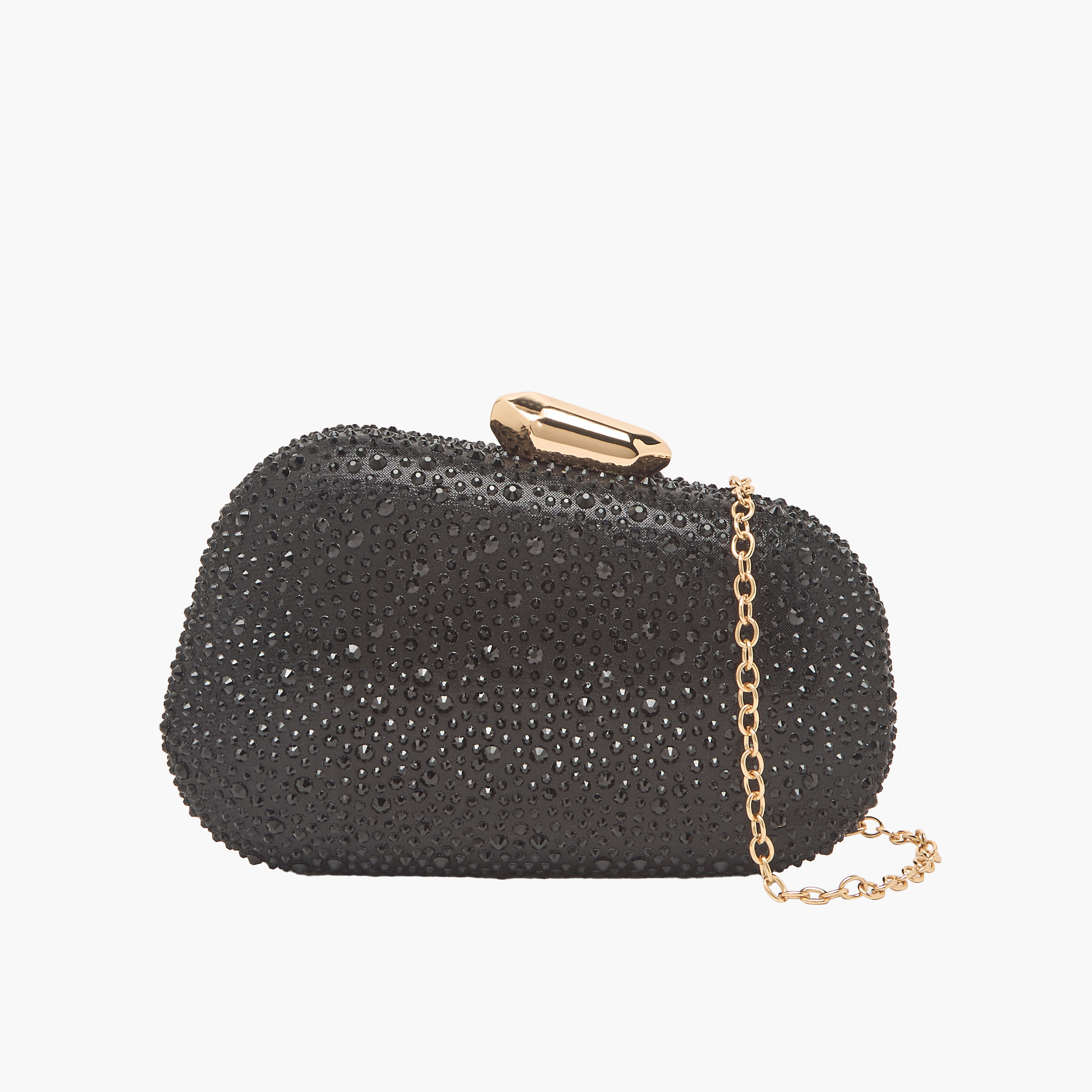 Sasha Stone Embellished Clutch with Chain Strap-women-bagsandwallets-wallets-image-1