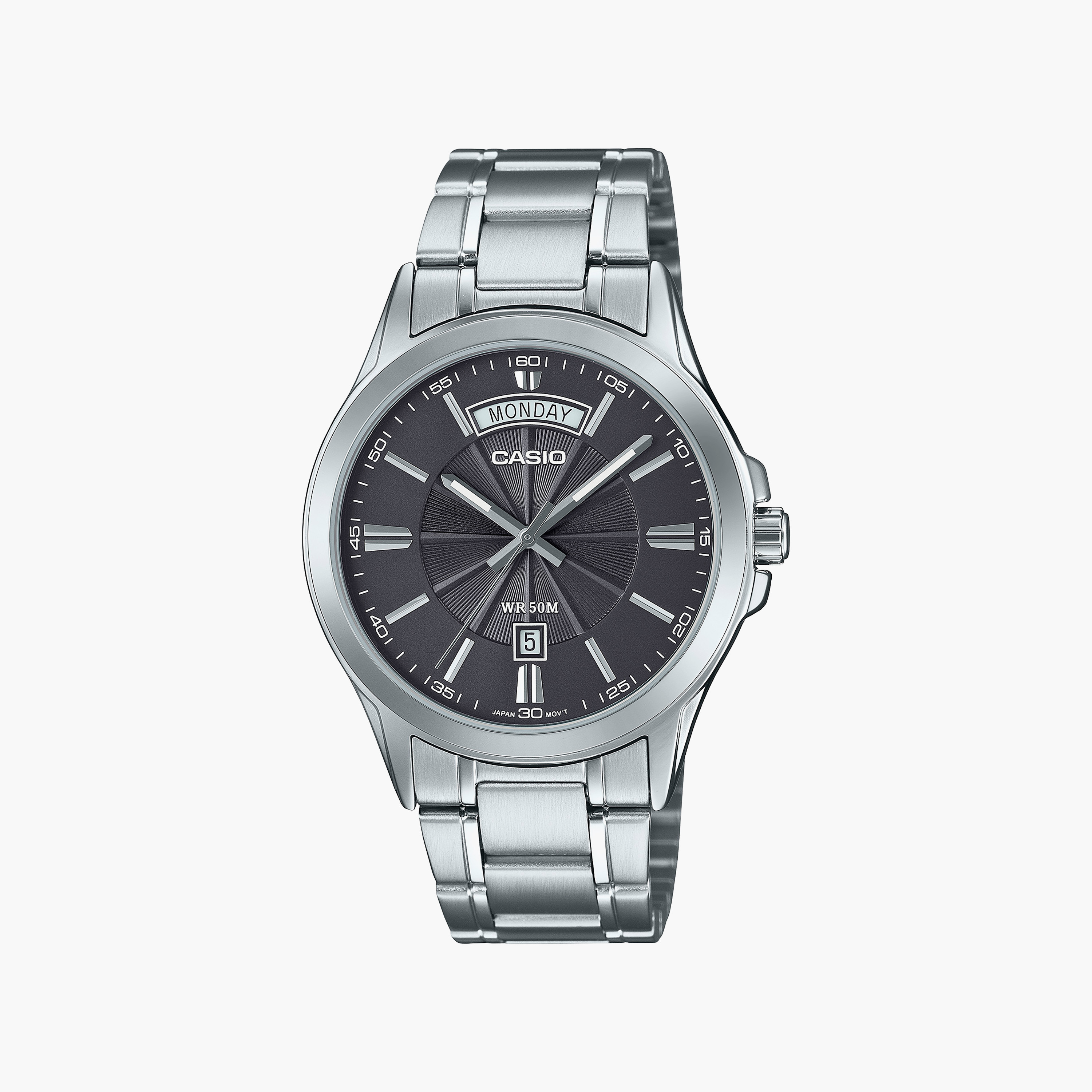 Casio Men's 40MM Silver Analog Stainless Steel Watch | MTP-1381D-8AVDF-men-watchesandjewellery-watches-image-2