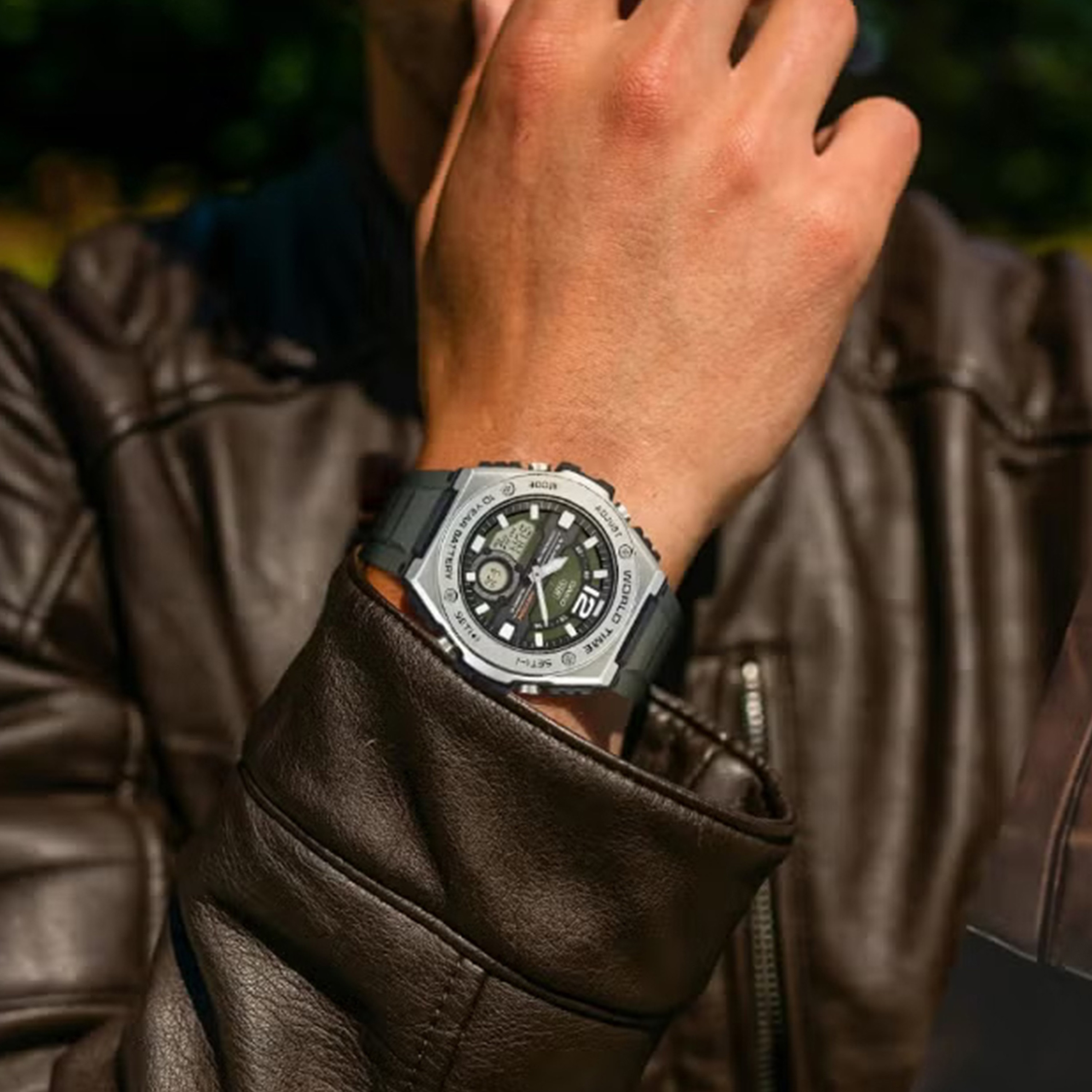 Casio Men's 50.4MM Green Analog Digital Resin Watch | MWQ-100-3AVDF-men-watchesandjewellery-watches-image-6