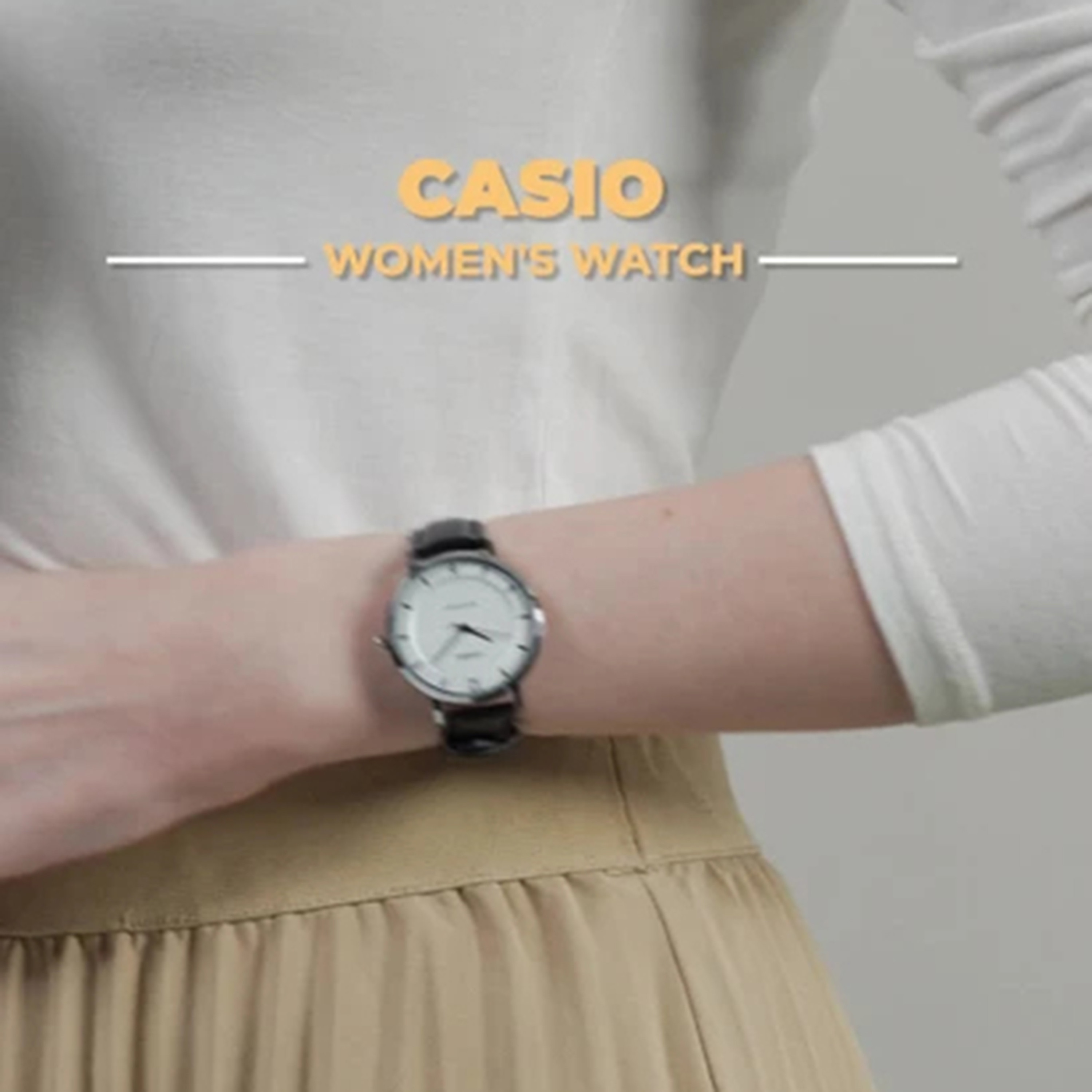 ساعة حريمي أنالوج جلد 34 مم باللون الأسود LTP-VT04L-7A2DF من كاسيو-women-watchesandjewellery-watches-image-2