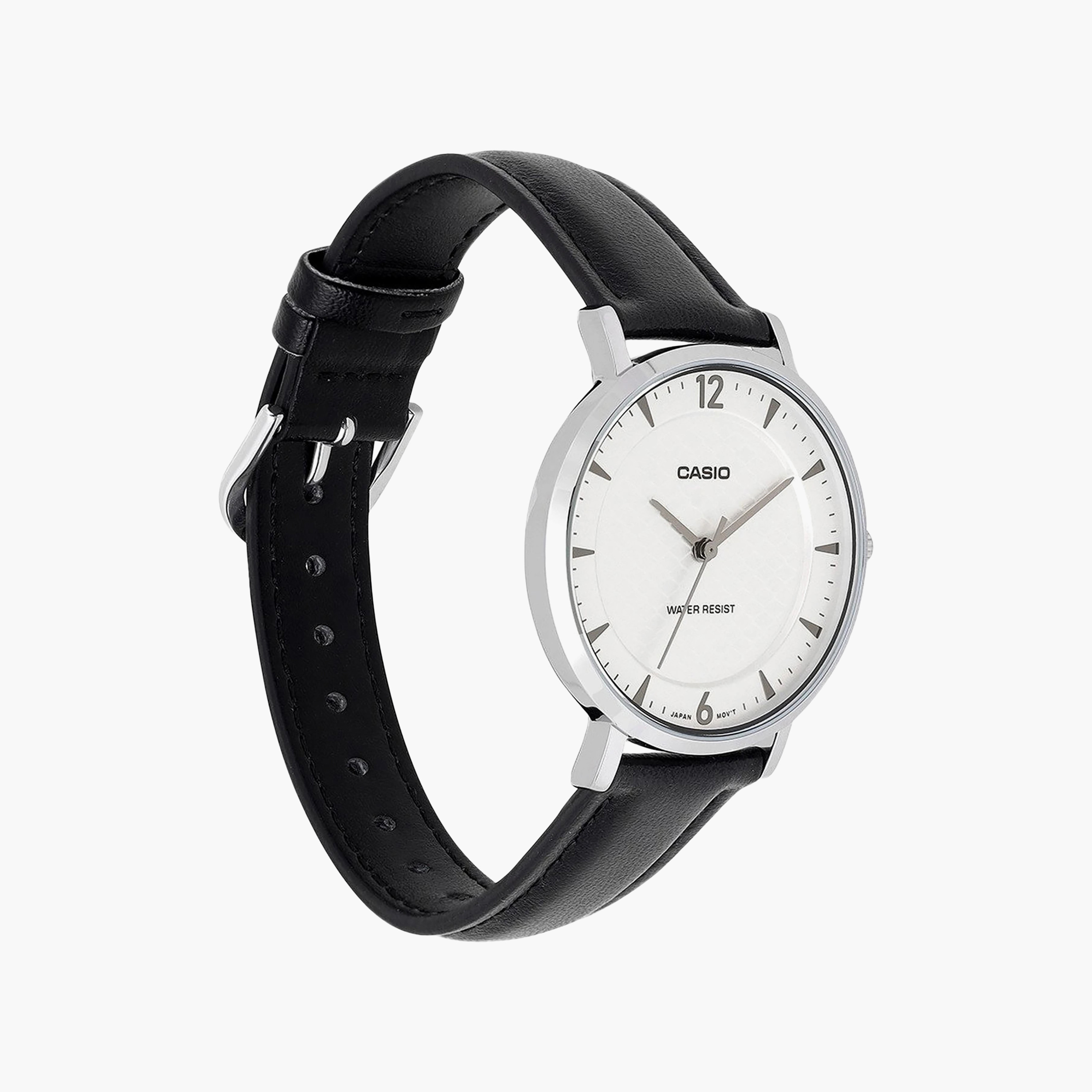 ساعة حريمي أنالوج جلد 34 مم باللون الأسود LTP-VT04L-7A2DF من كاسيو-women-watchesandjewellery-watches-image-5