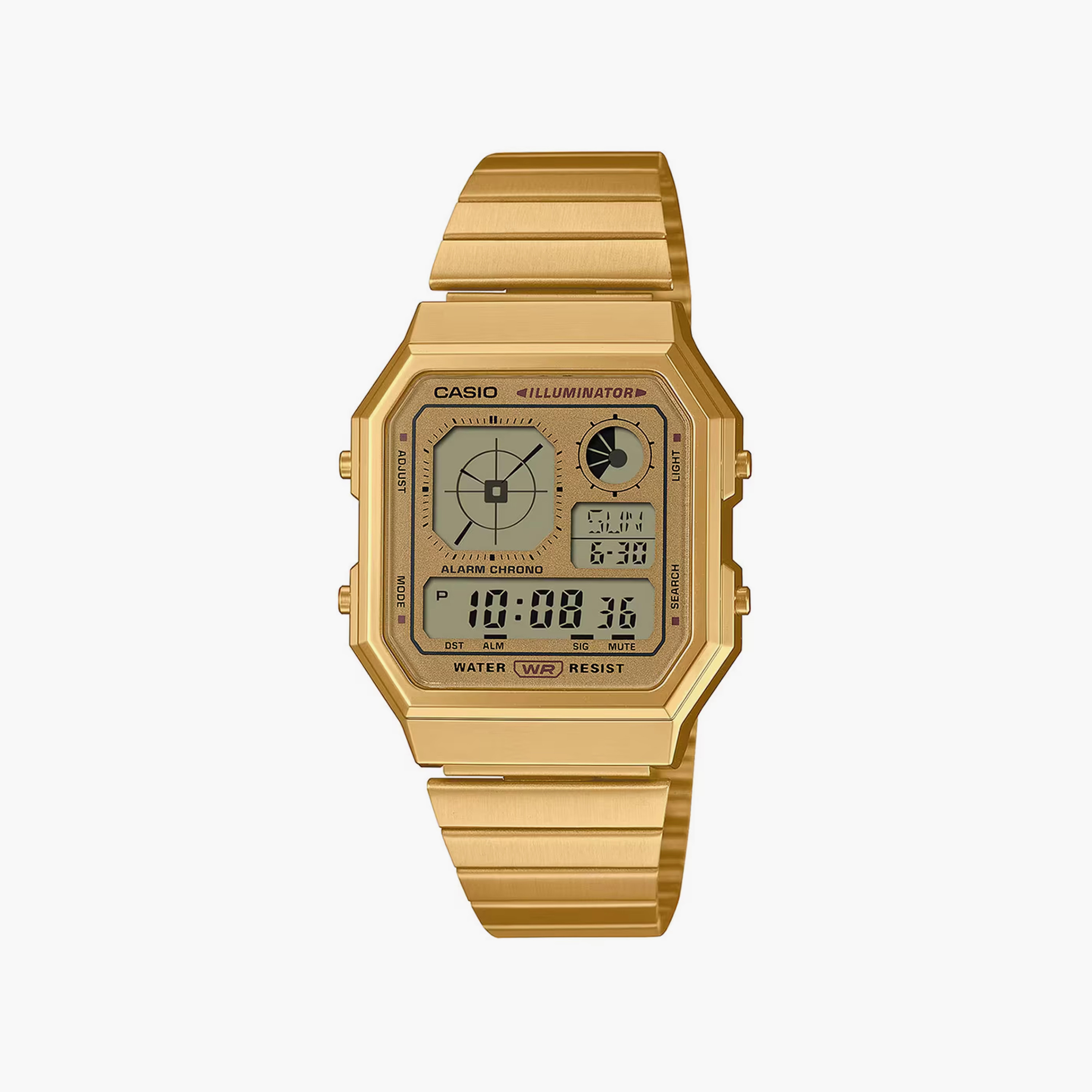 Casio Unisex 34MM Gold Digital Stainless Steel Watch | A130WEG-9ADF-men-watchesandjewellery-watches-image-1