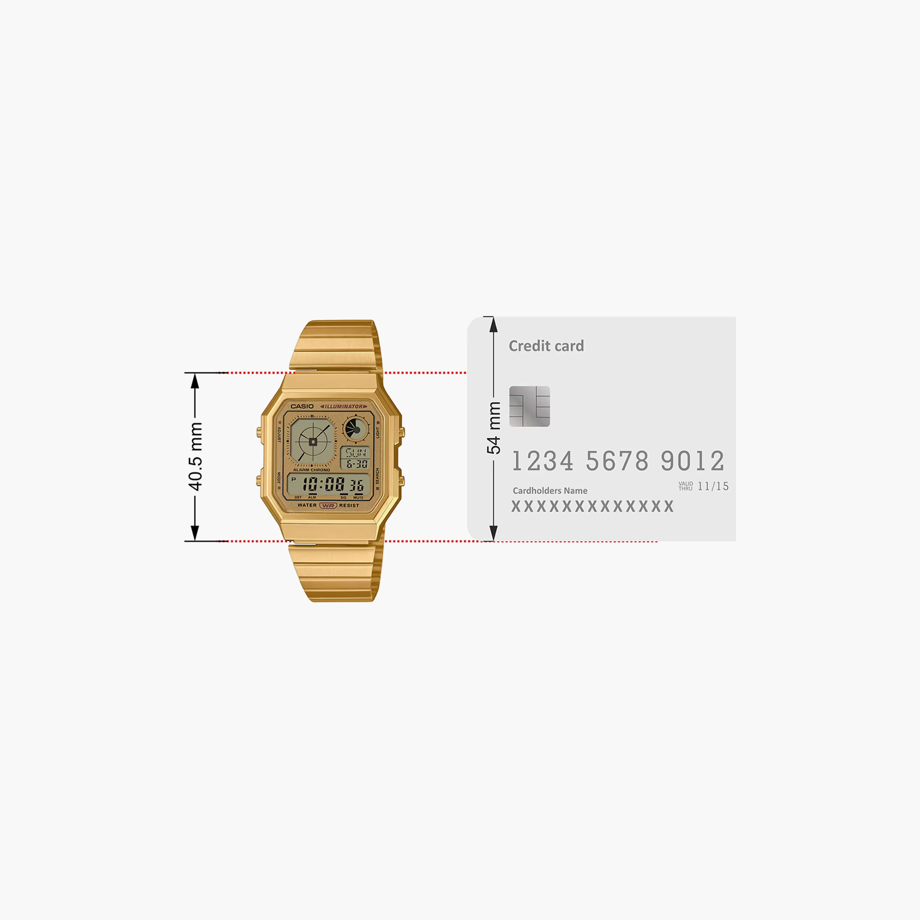 Casio Unisex 34MM Gold Digital Stainless Steel Watch | A130WEG-9ADF-men-watchesandjewellery-watches-image-5