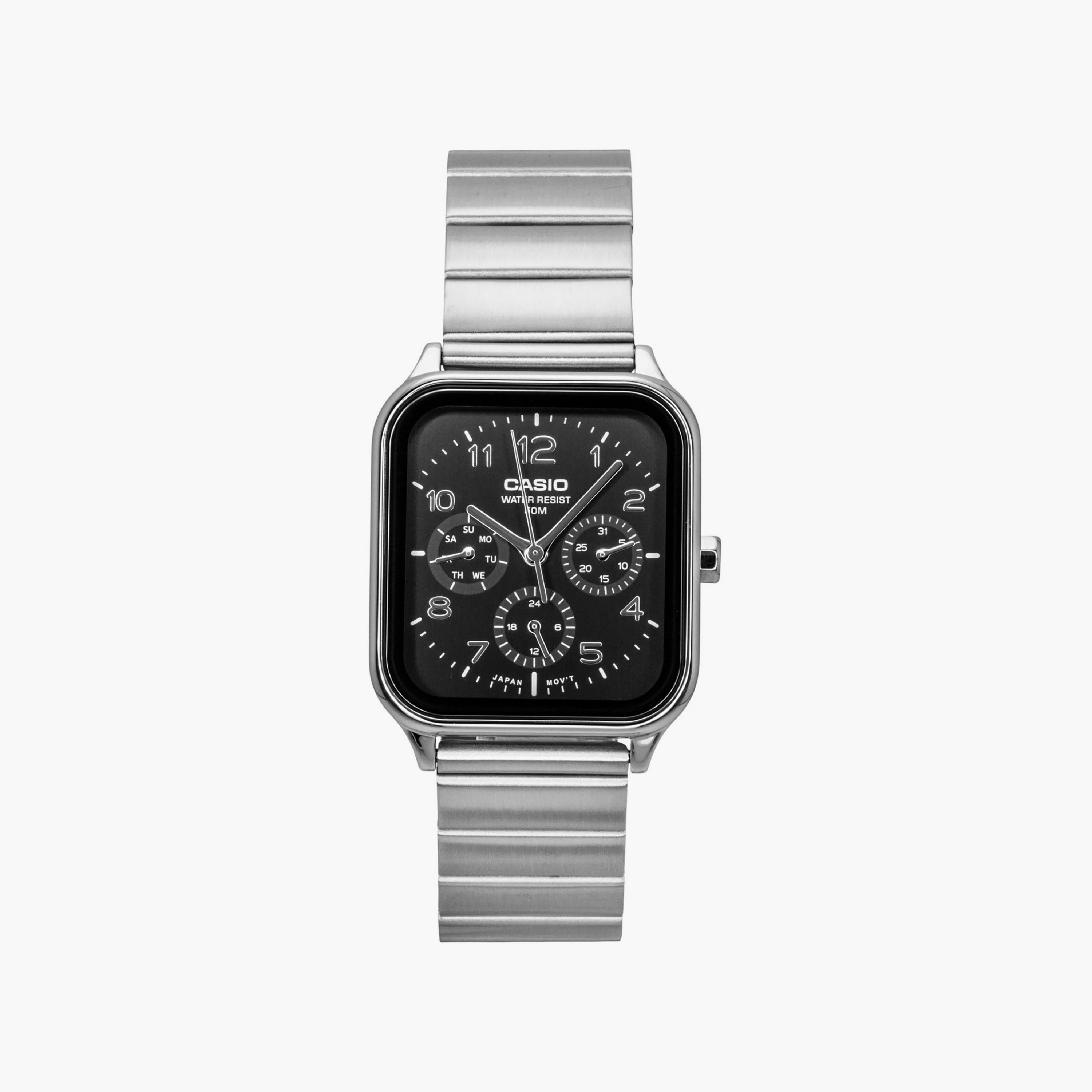 Casio Men's 44.5MM Silver Chronograph Stainless Steel Watch | MTP-M306D-1AVDF-men-watchesandjewellery-watches-image-1