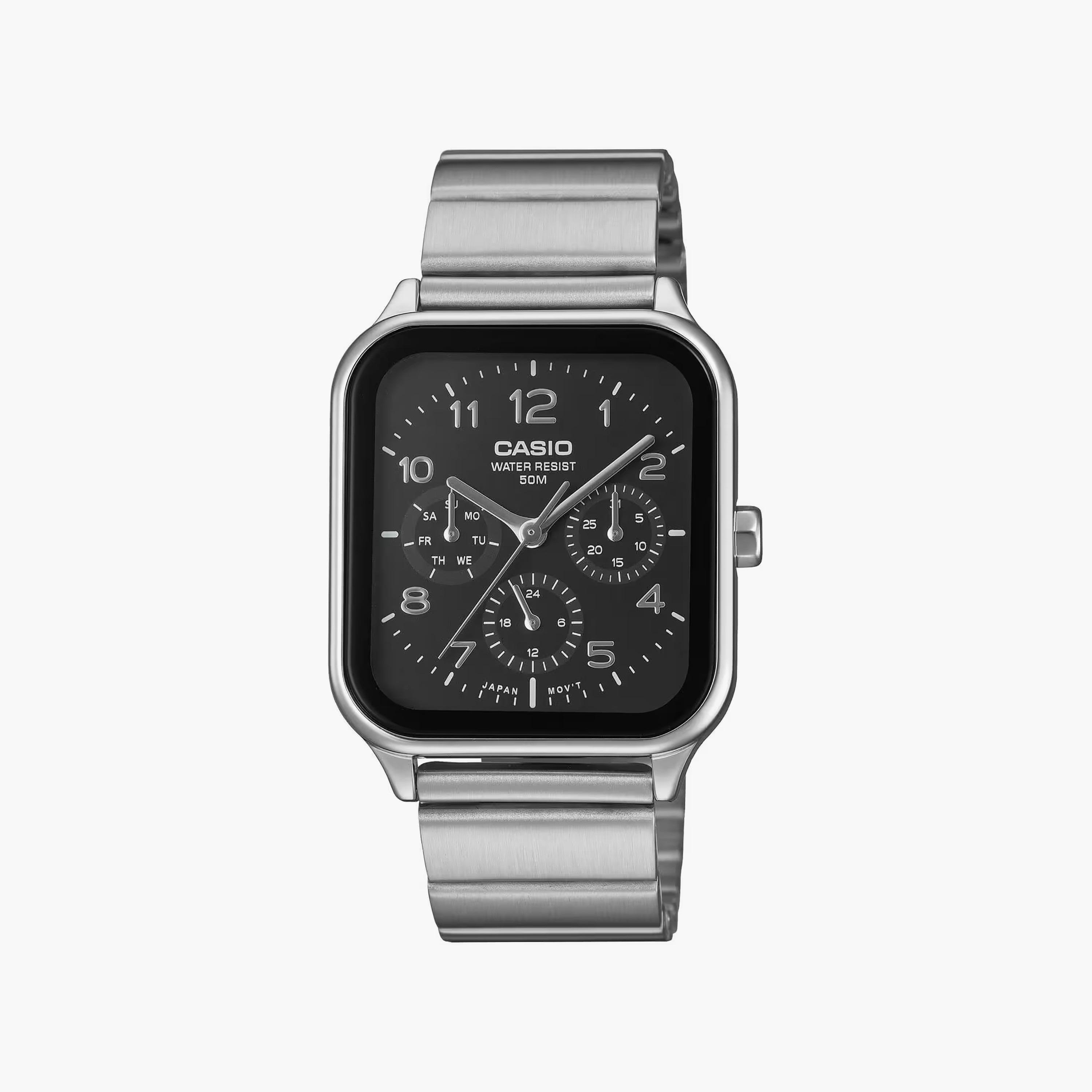 Casio Men's 44.5MM Silver Chronograph Stainless Steel Watch | MTP-M306D-1AVDF-men-watchesandjewellery-watches-image-2