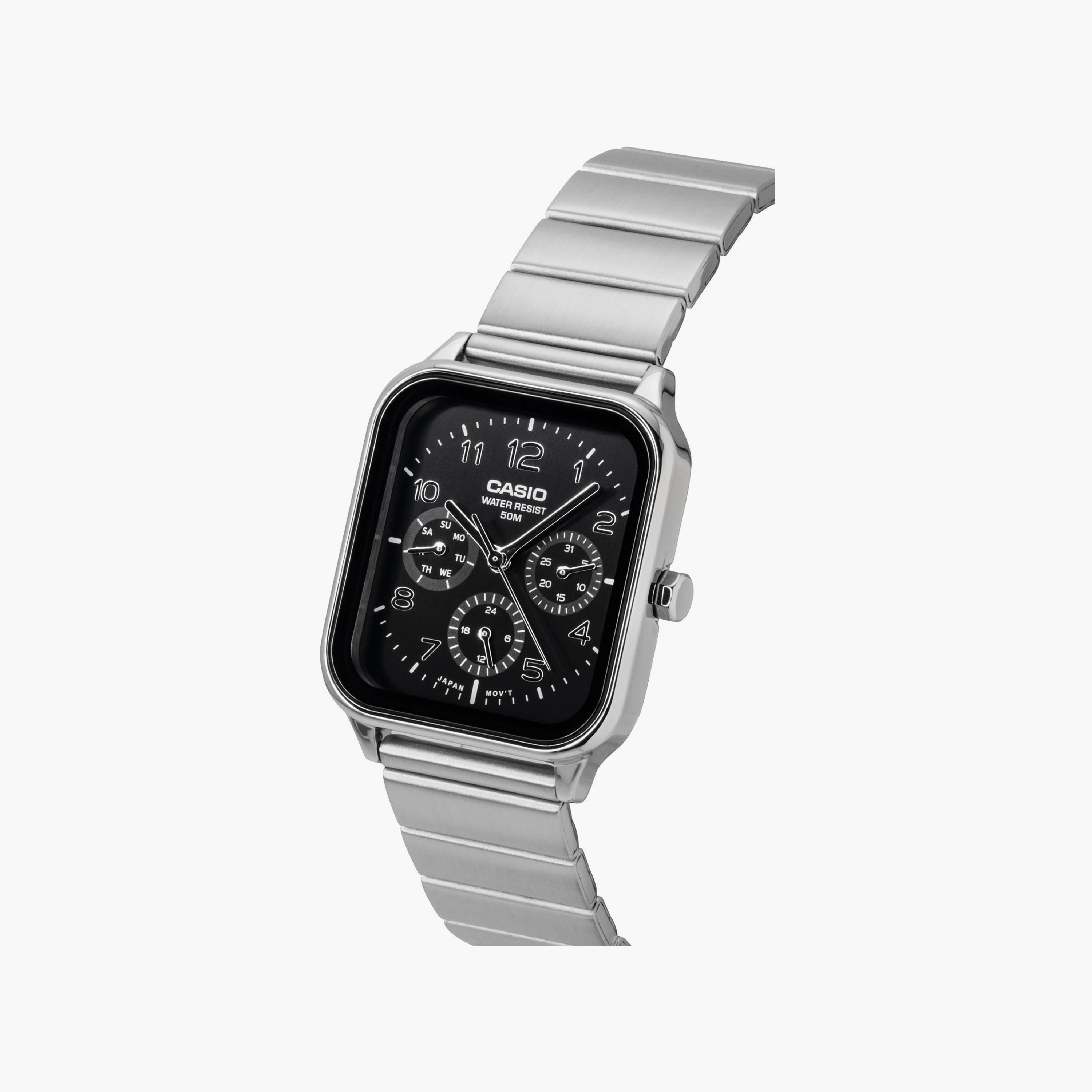 Casio Men's 44.5MM Silver Chronograph Stainless Steel Watch | MTP-M306D-1AVDF-men-watchesandjewellery-watches-image-3