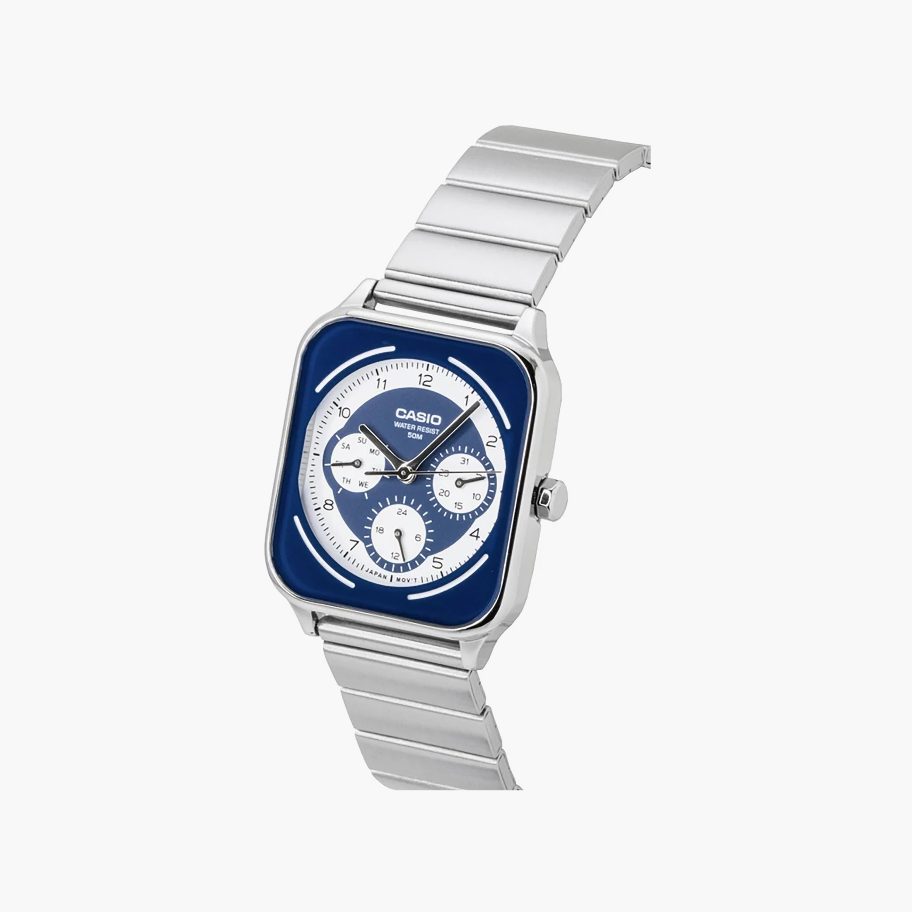 Casio Men's 44.5MM Silver Chronograph Stainless Steel Watch | MTP-M307D-2BVDF-men-watchesandjewellery-watches-image-2