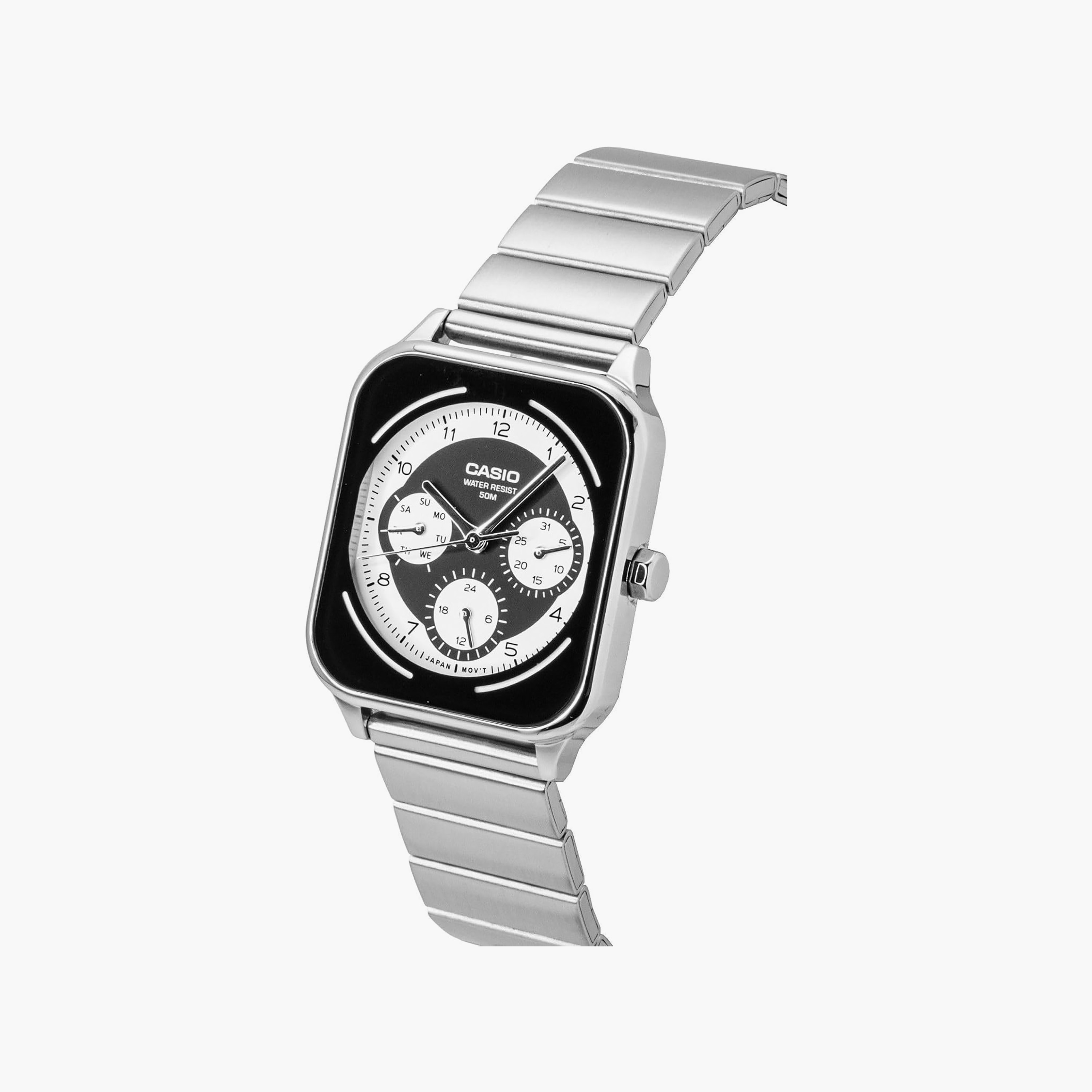 ساعة رجالي أنالوج ستانلس ستيل 44.5 مم باللون الفضي MTP-M307D-1BVDF من كاسيو-men-watchesandjewellery-watches-image-2